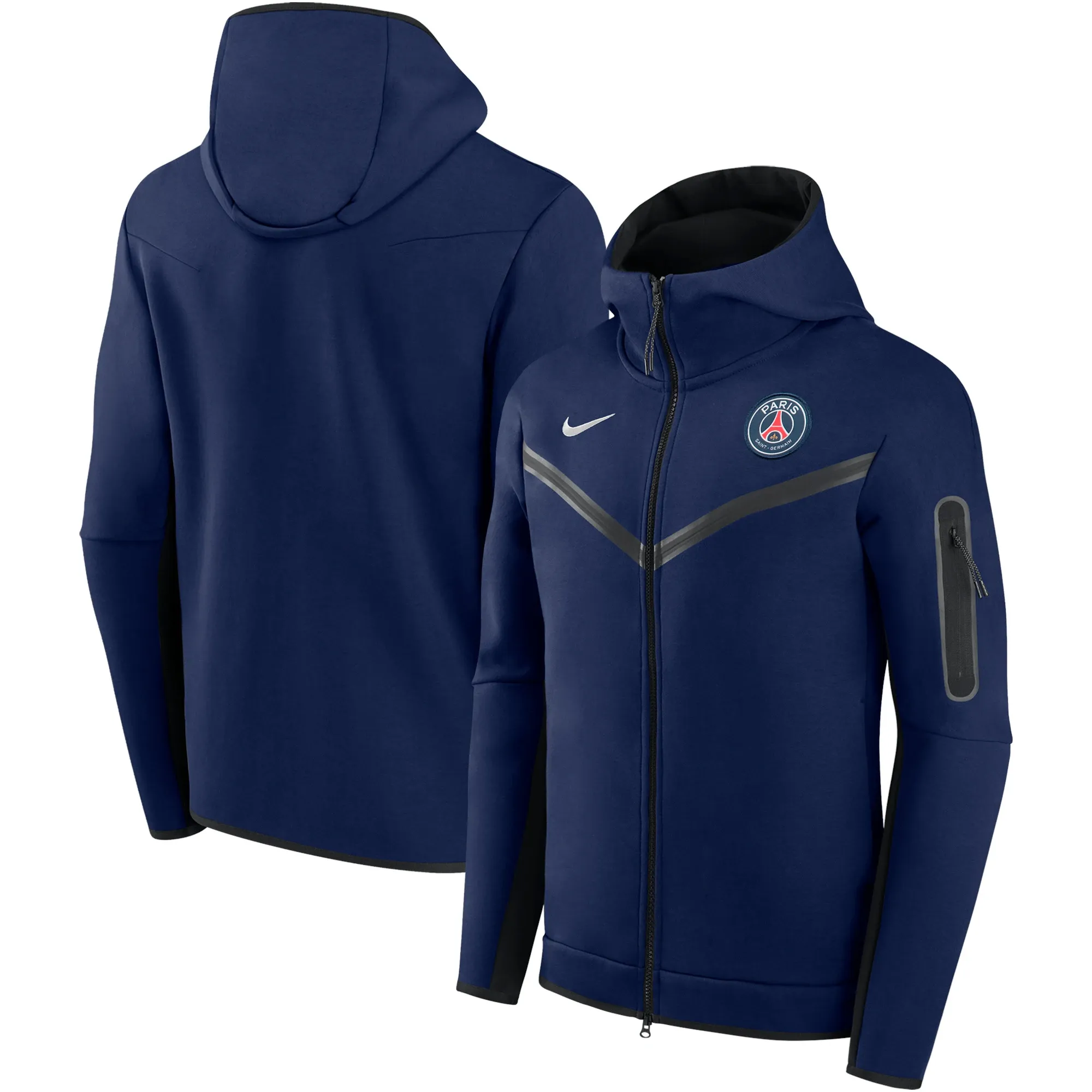 Paris Saint-Germain Zip Thru Hoodie - Midnight Navy