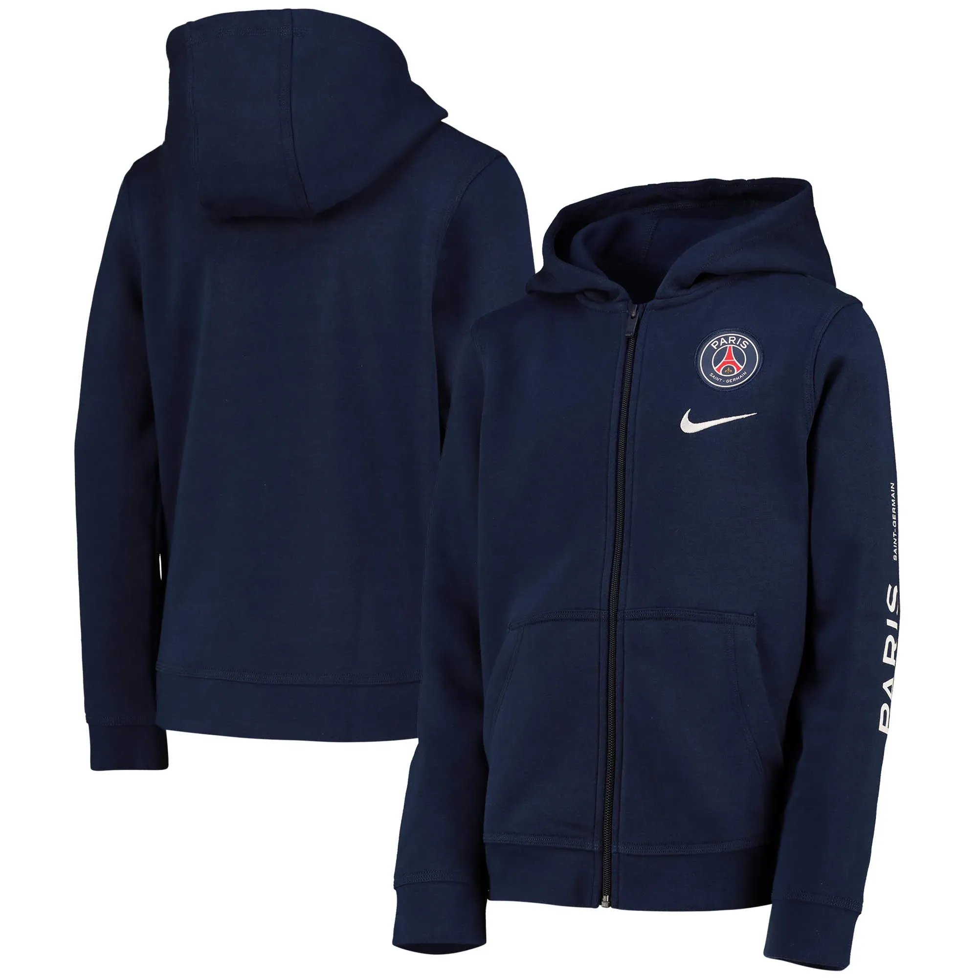 Paris Saint-Germain Zip Thru Hoodie - Midnight Navy - Kids