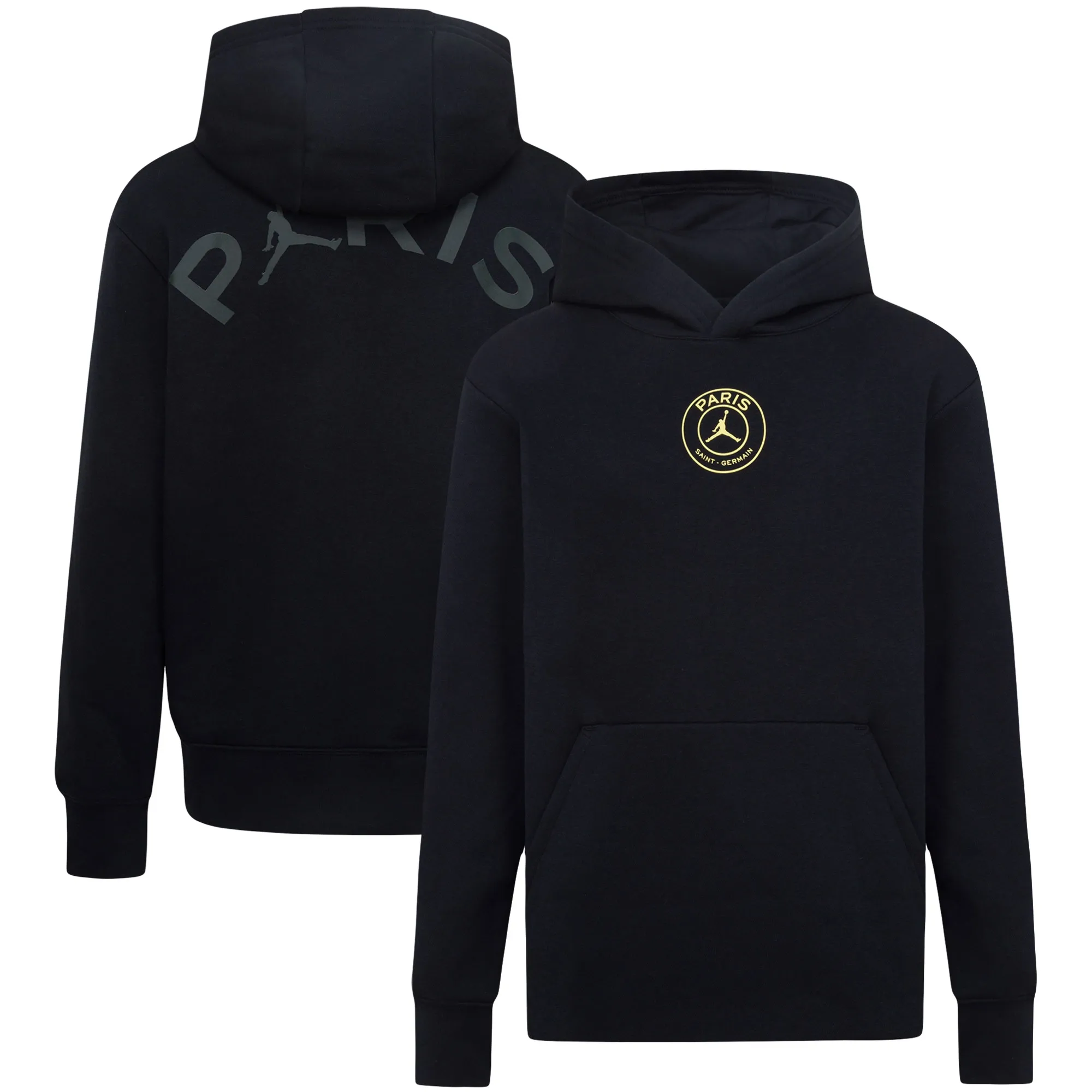 PSG Jordan Central Logo Fleece Hoodie - Black - Kids
