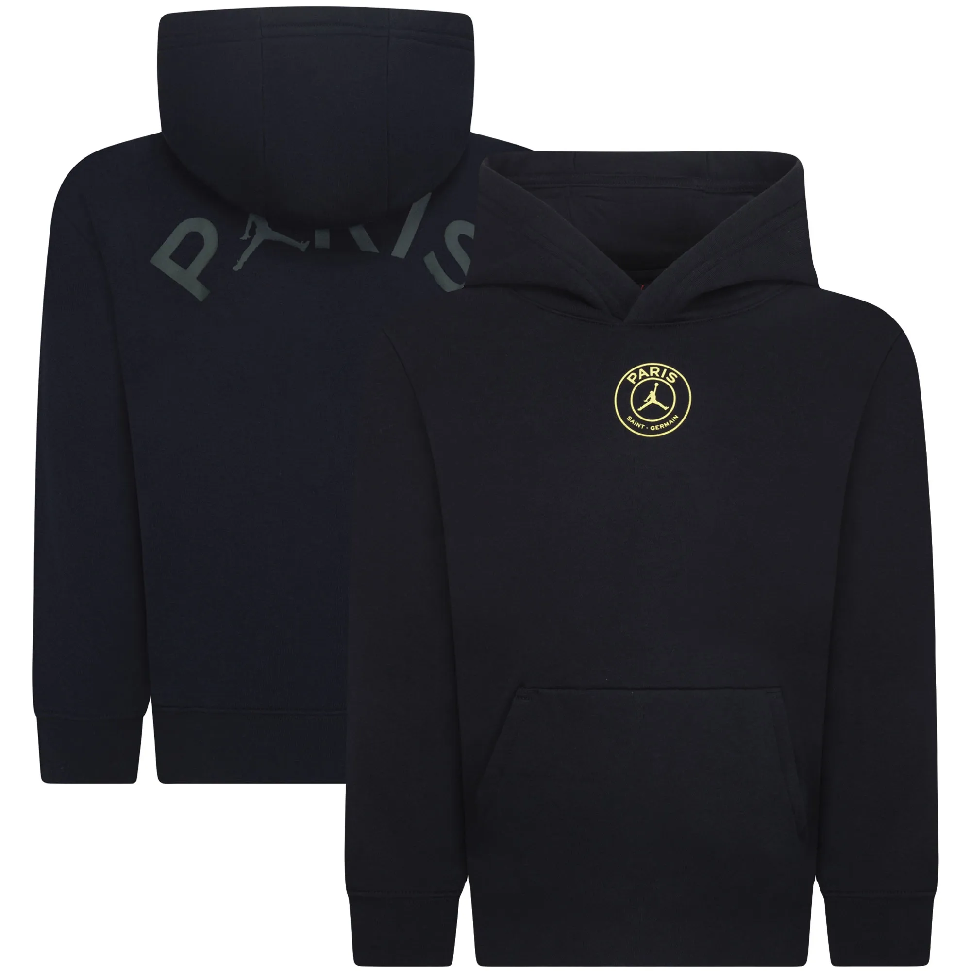 PSG Jordan Central Logo Fleece Hoodie - Black - Little Kids