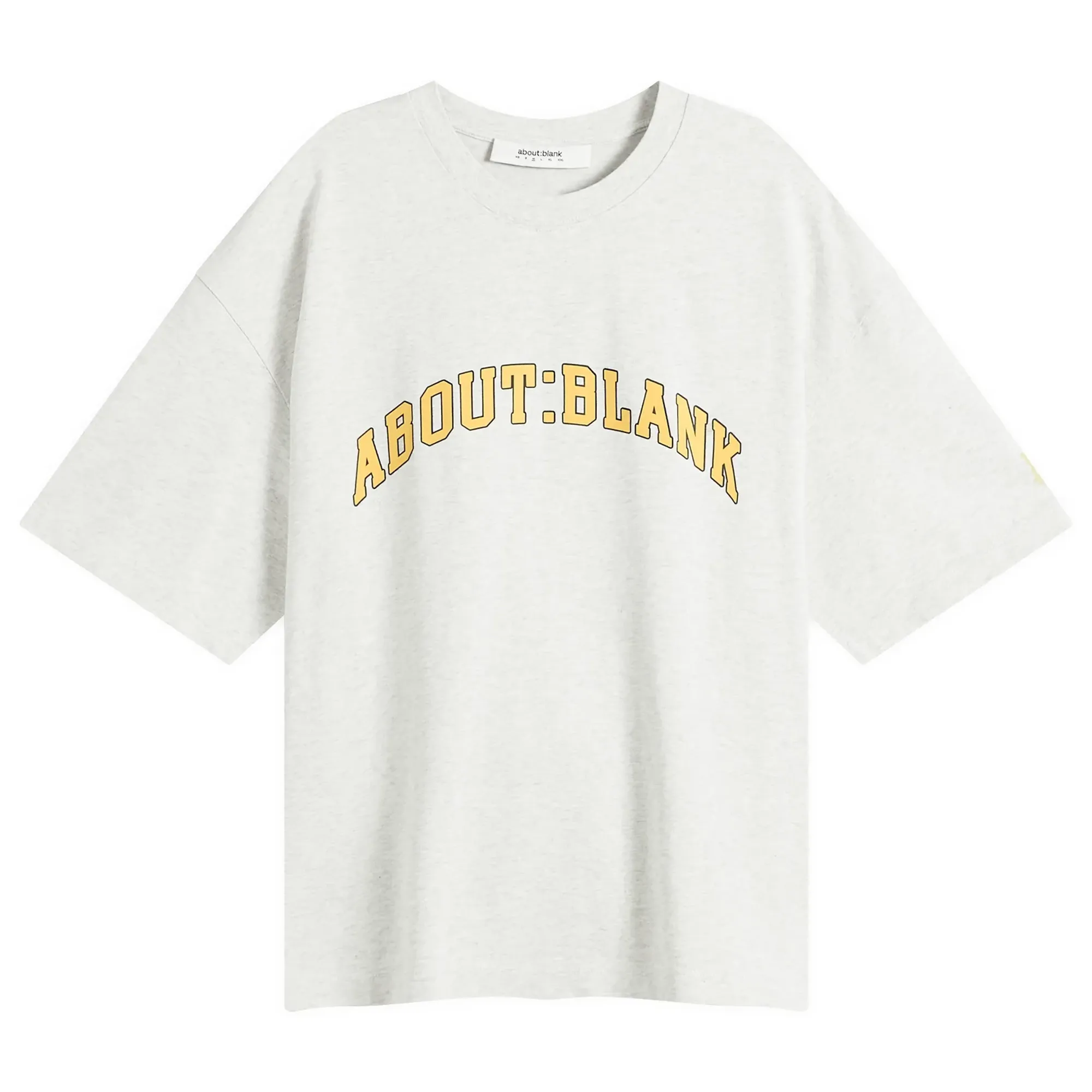 about:blank Men's College T-Shirt Grey Marl/Yellow