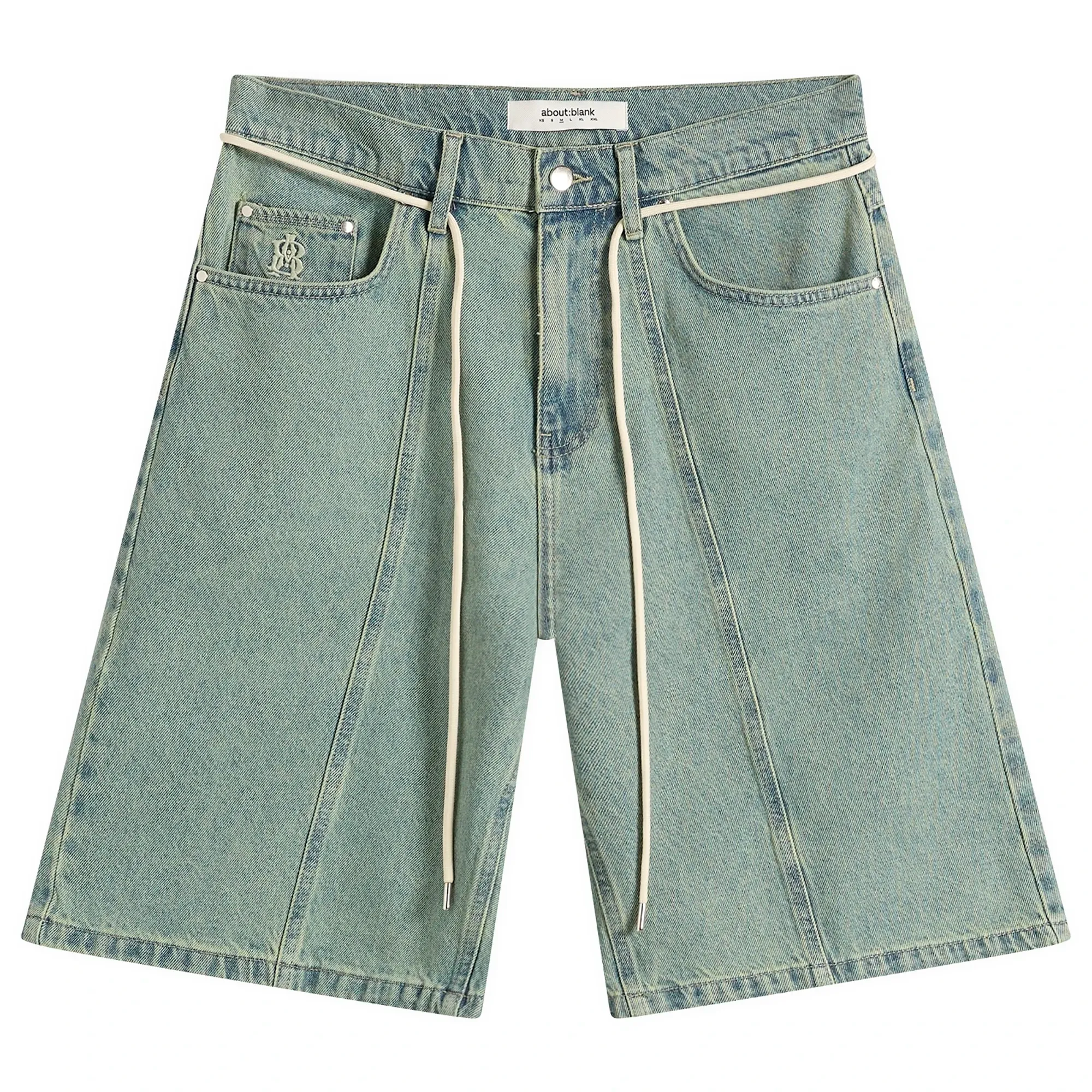 about:blank Men's Felled Denim Short Murky Wash