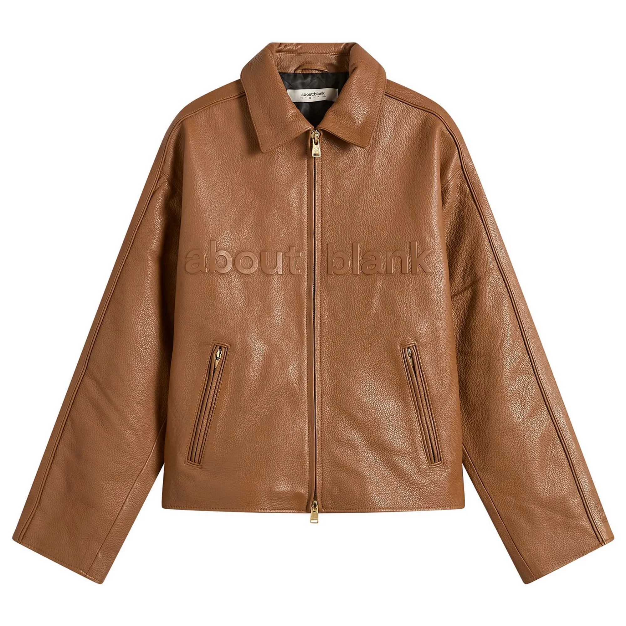 about:blank Men's Leather Jacket Brown