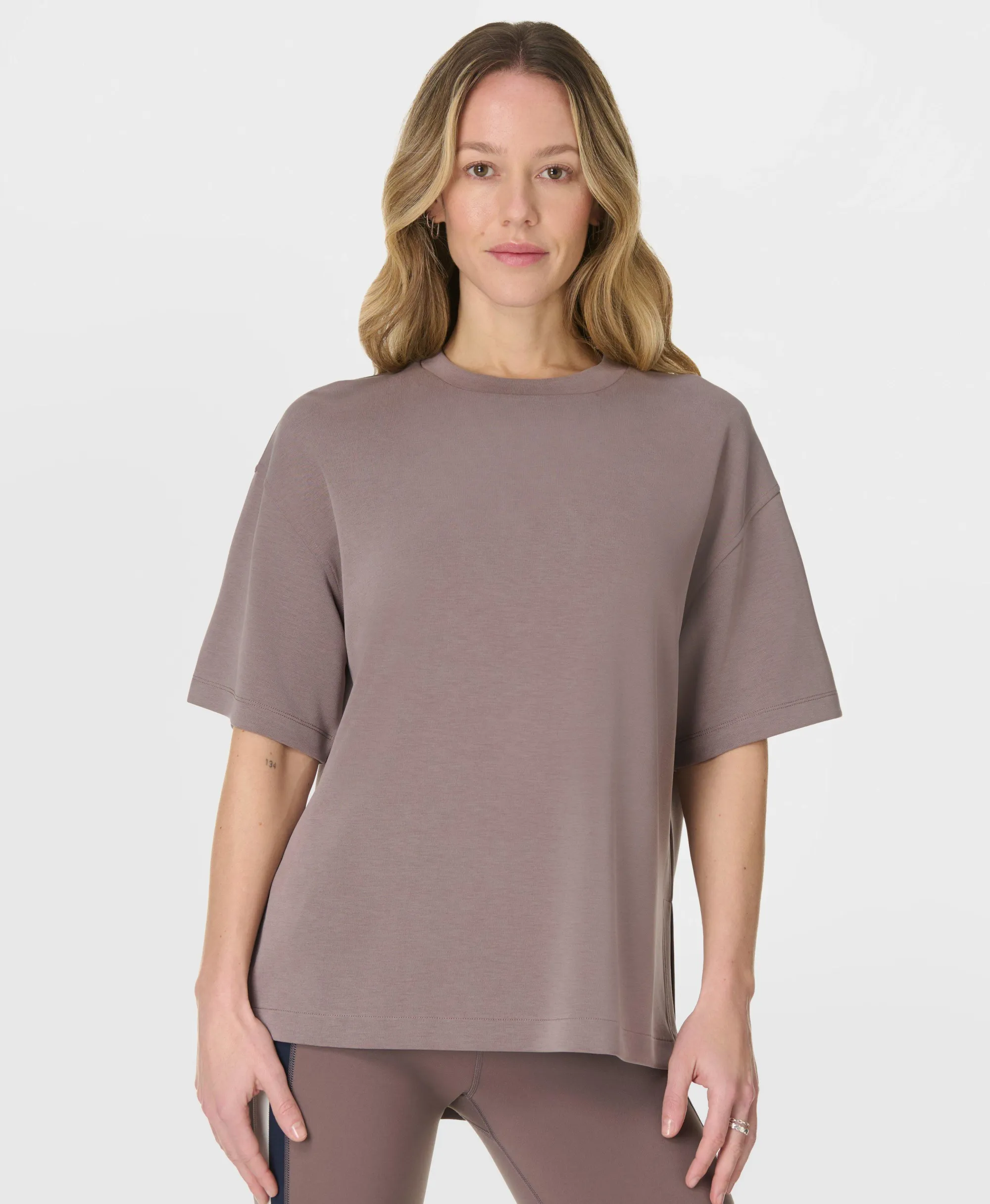 Sweaty Betty Sand Wash CloudWeight T-Shirt, Brown, Women's L