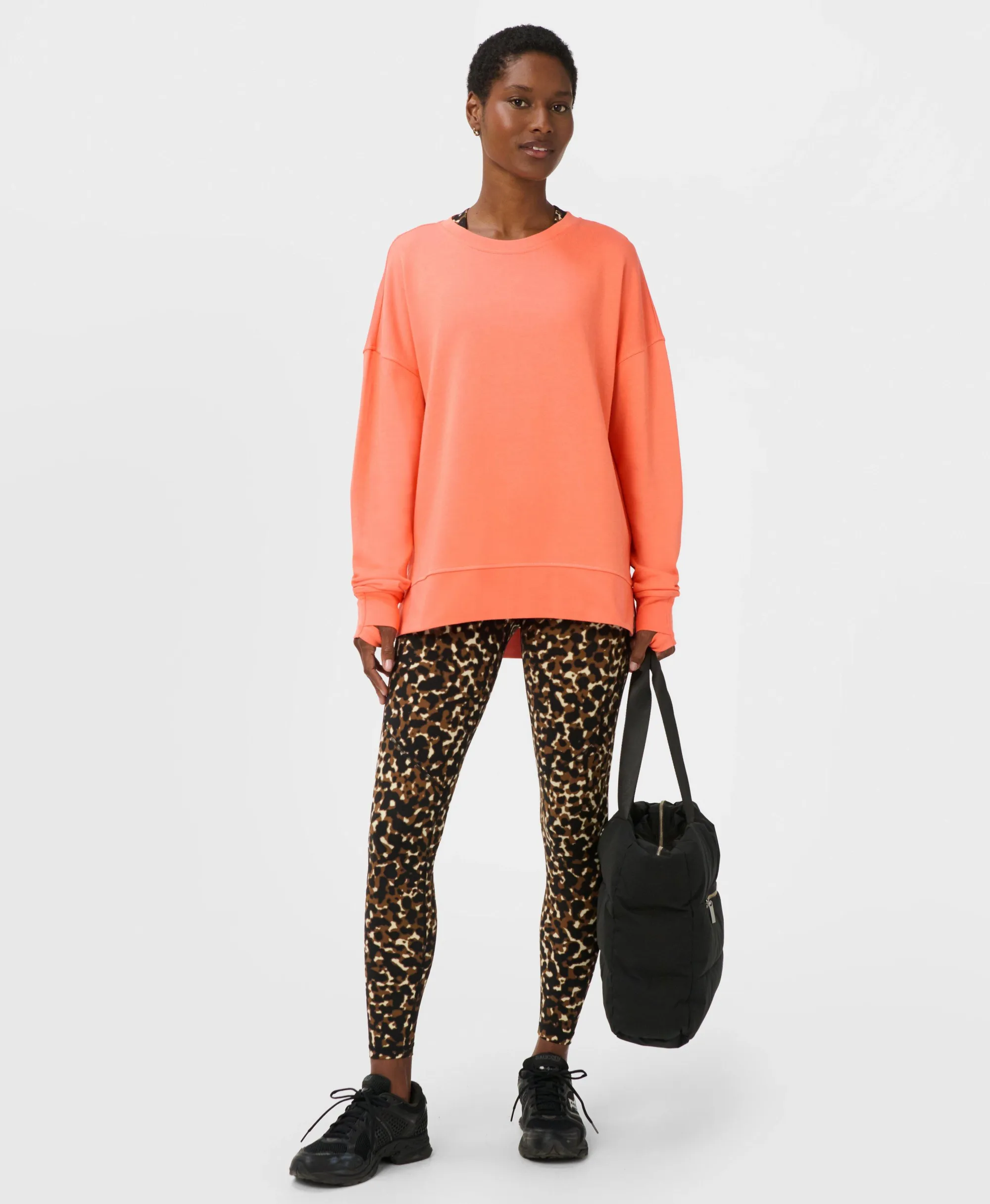 Sweaty Betty After Class Longline Sweatshirt, Orange, Women's XXS