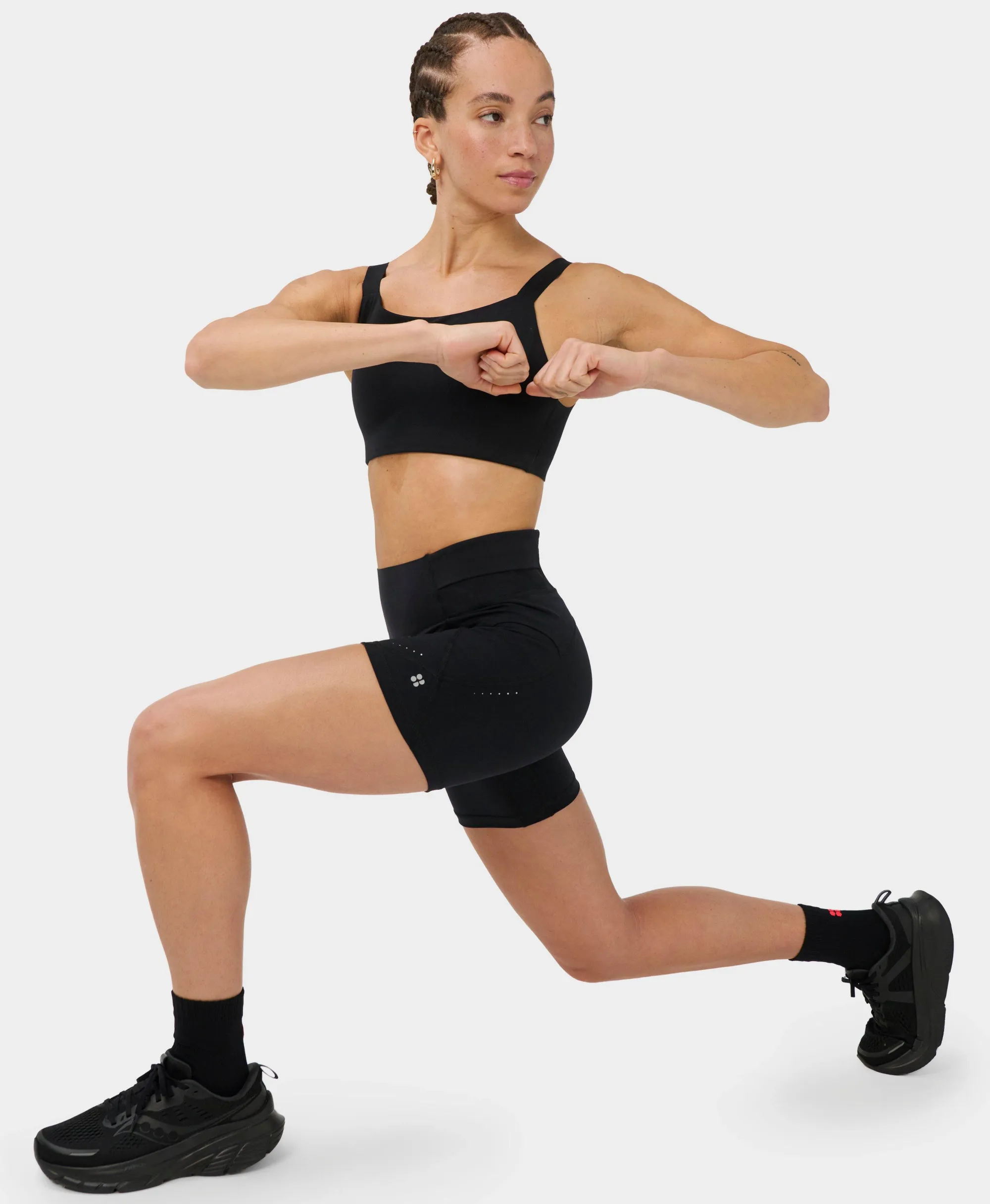 Sweaty Betty Runner's High Power 6" Shorts, Black, Women's XXS