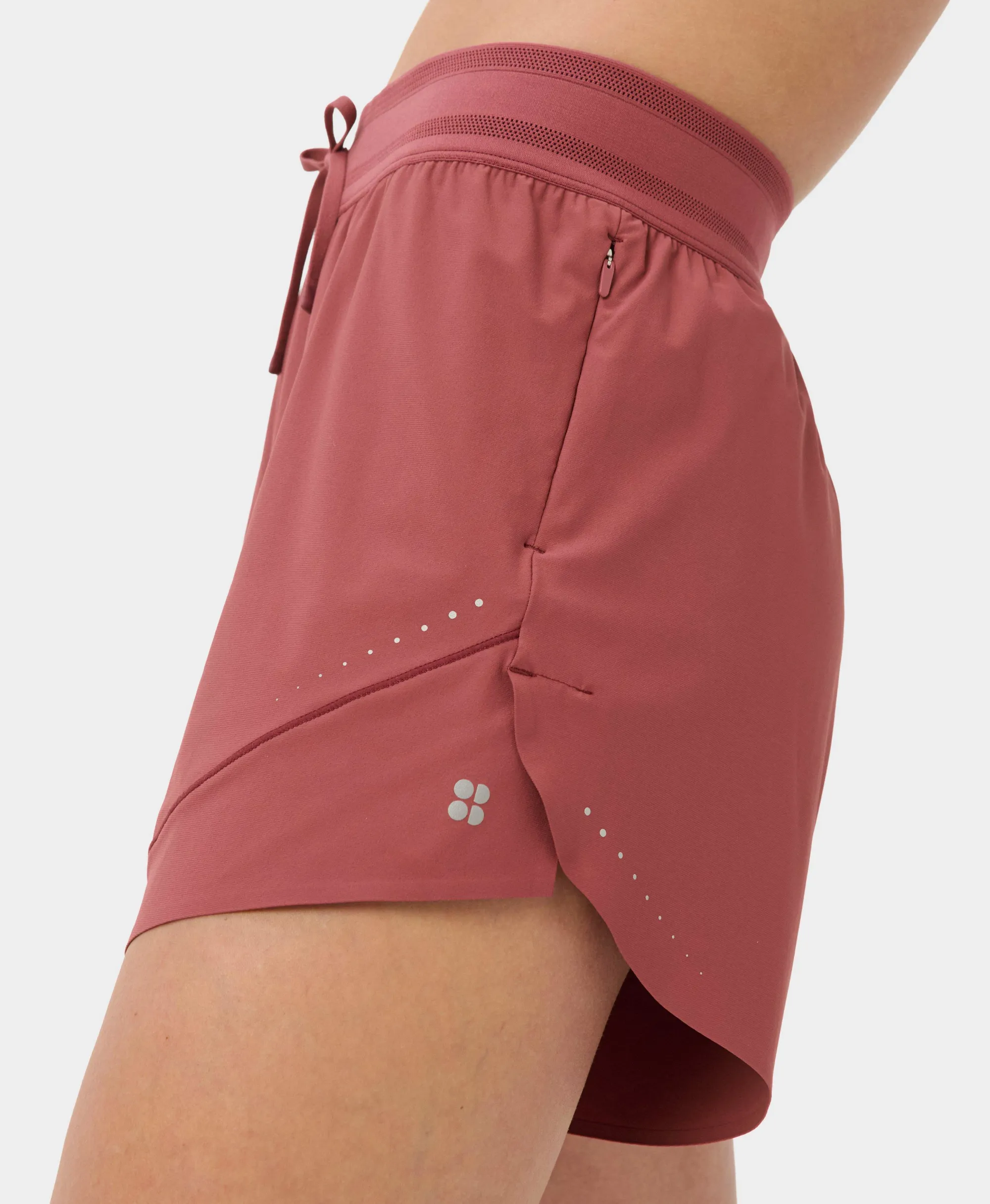 Sweaty Betty Runner's High Loose Shorts, Pink, Women's XS