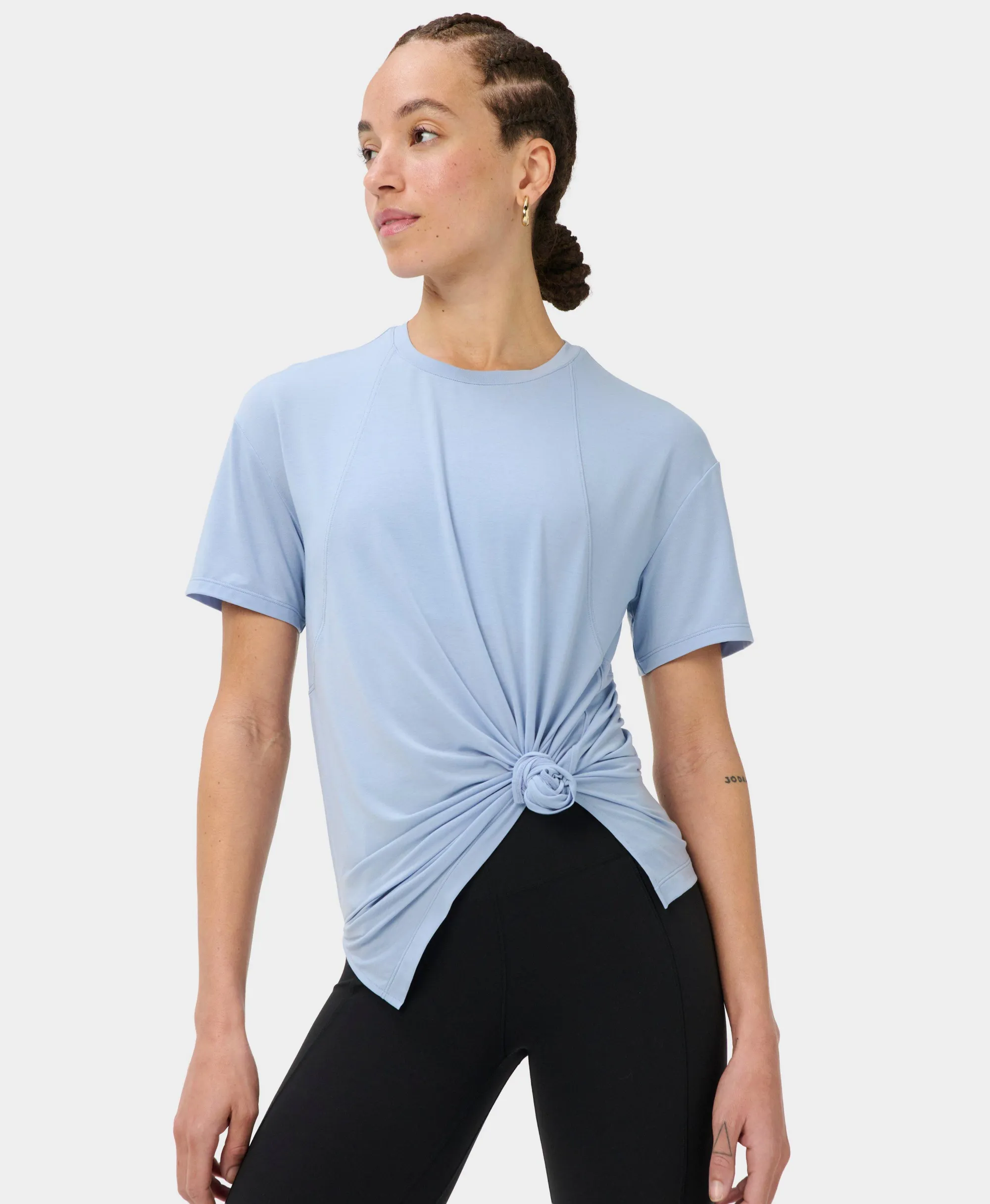 Sweaty Betty Soft Flow Studio Longline T-Shirt, Blue, Women's XS