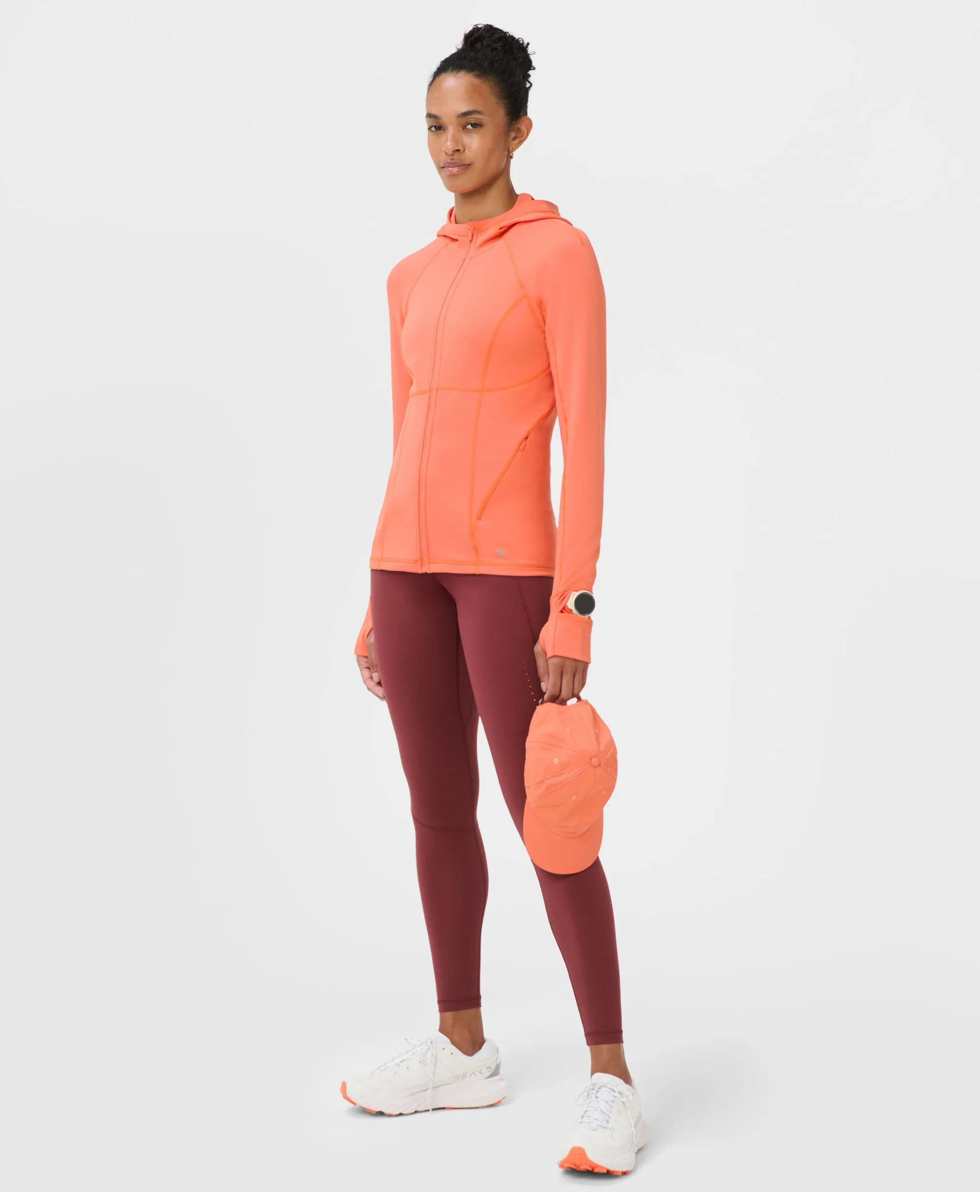 Sweaty Betty Pro Run Zip Up, Orange, Women's XS