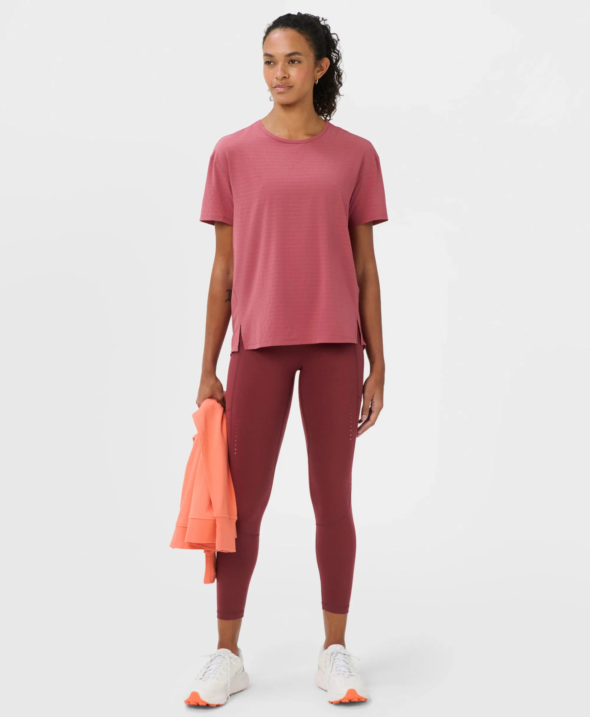 Sweaty Betty Ultimate Train Perforated T-Shirt, Pink, Women's XS
