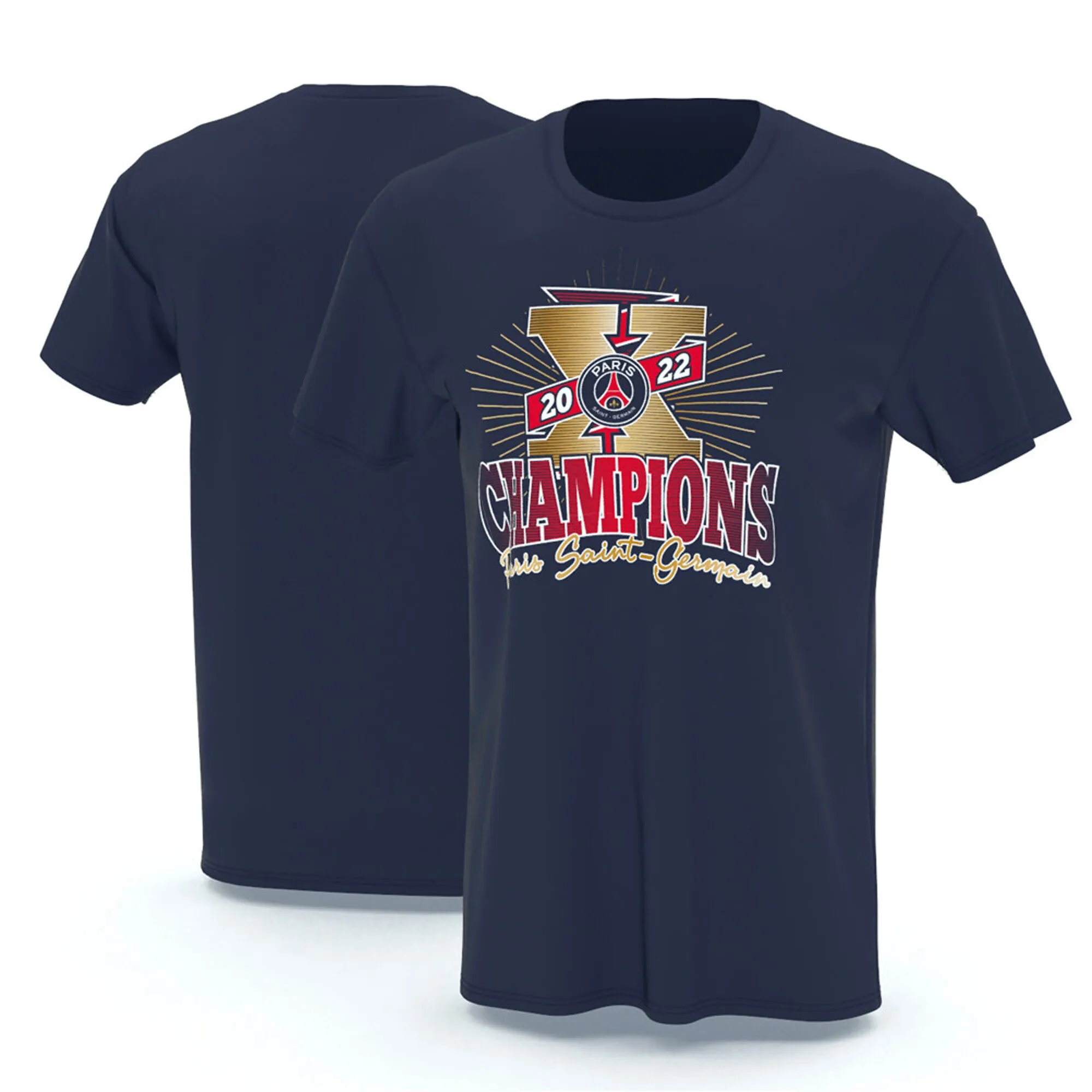 PSG 10th Title T-Shirt - Navy - Adult