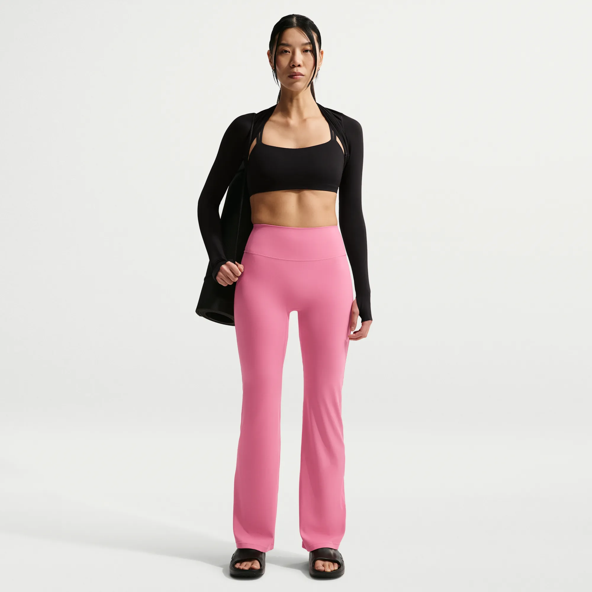 Nike Zenvy High-Waisted Flared Leggings with No Front Seam - Peony