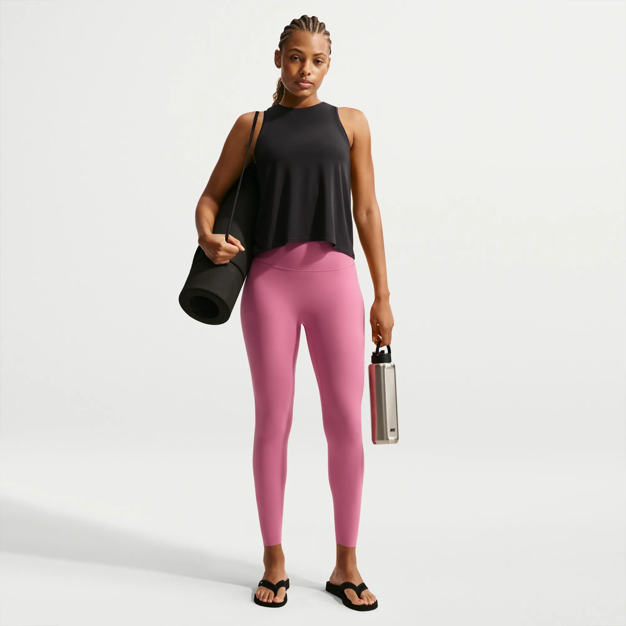Nike Zenvy Women's High-Waisted 7/8 Leggings with No Front Seam - Peony