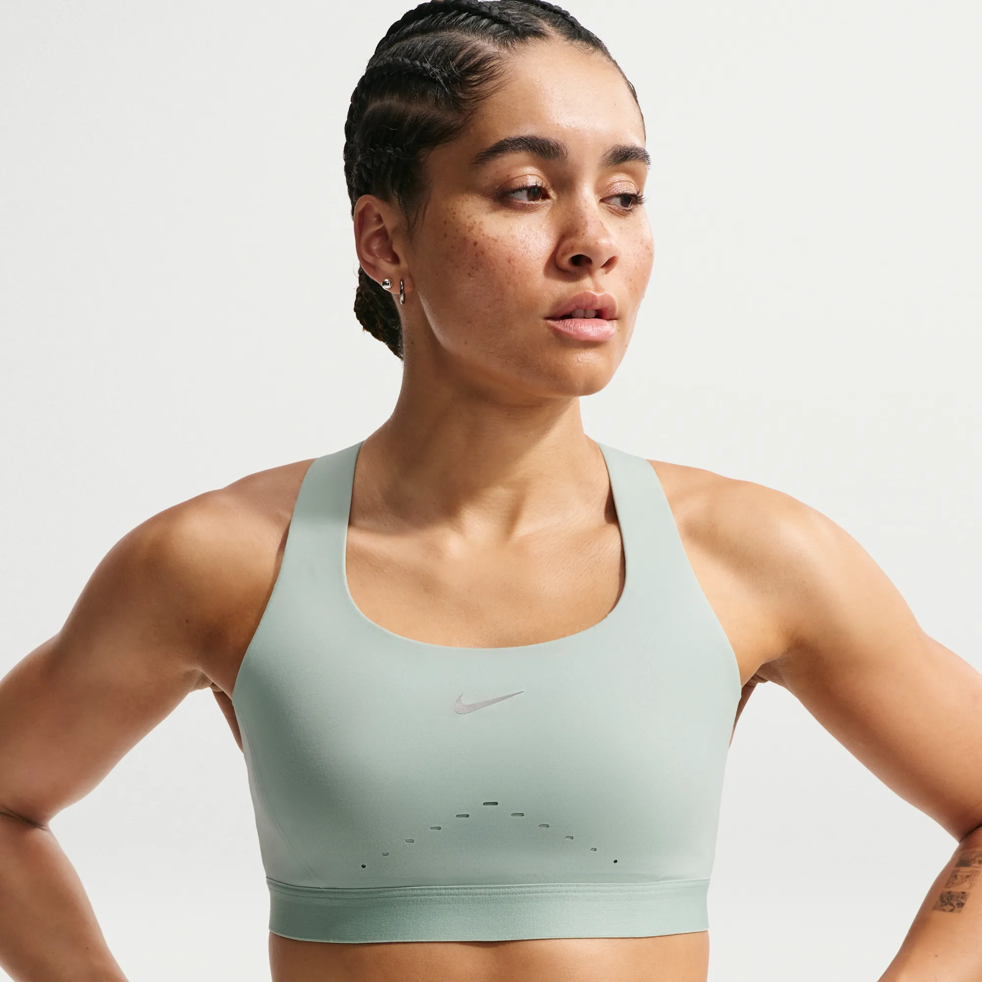 Nike Swift Women's High-Support Lightly Lined Sports Bra - Steam - Polyester