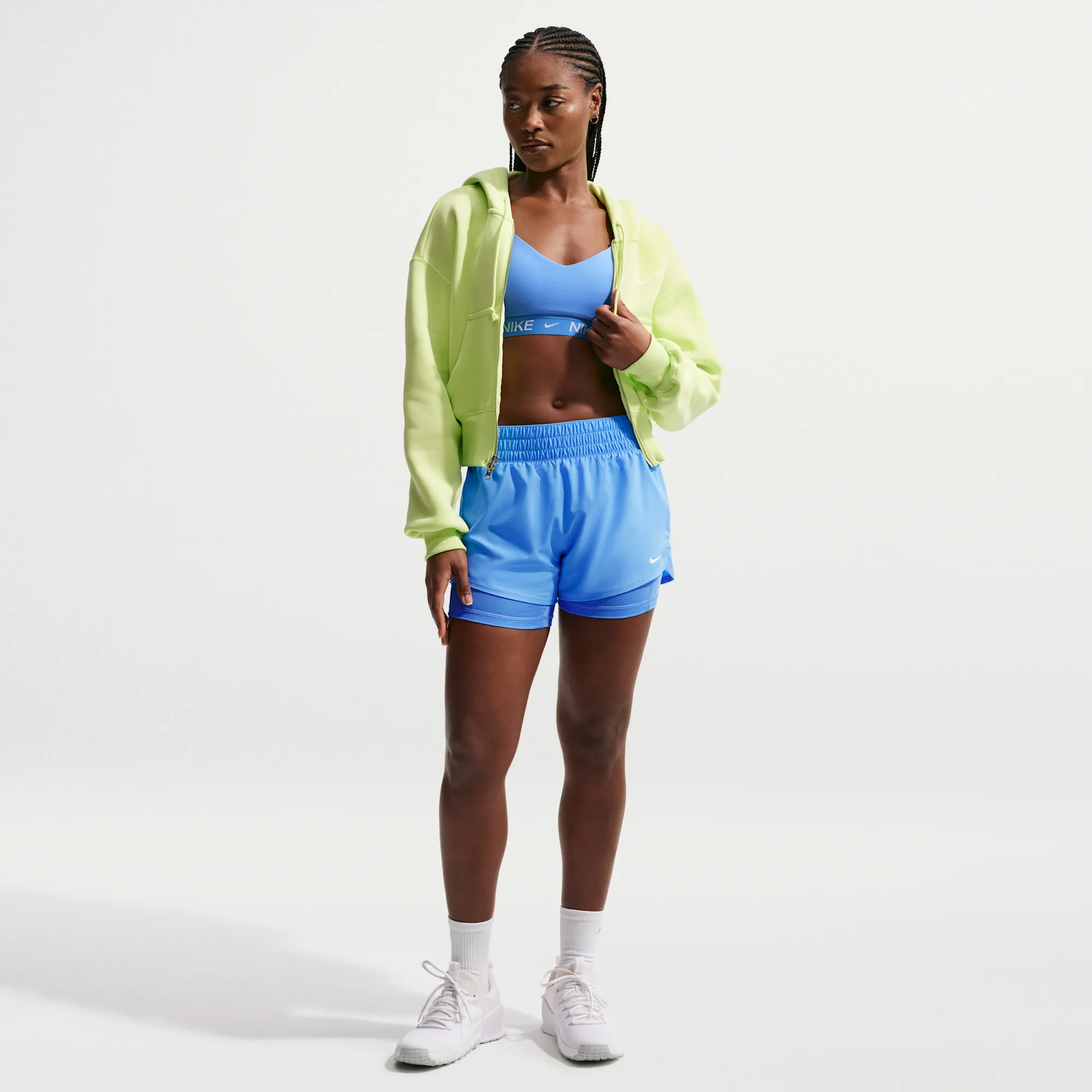 Nike One Women's Dri-FIT Mid-Rise 8cm 2-in-1 Shorts - University Blue