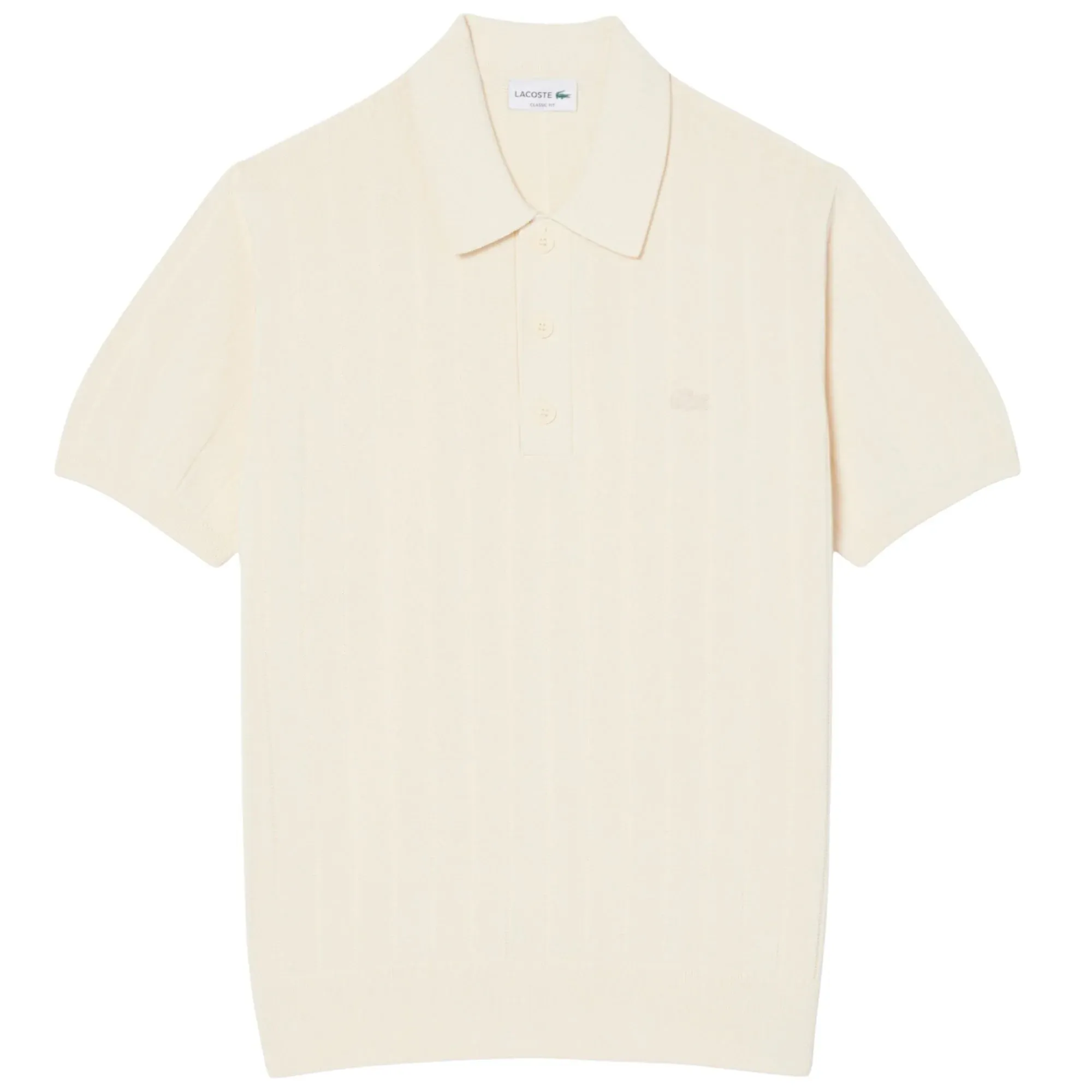 Lacoste Knit Polo Shirt - Natural Size 3 / UK Size  S