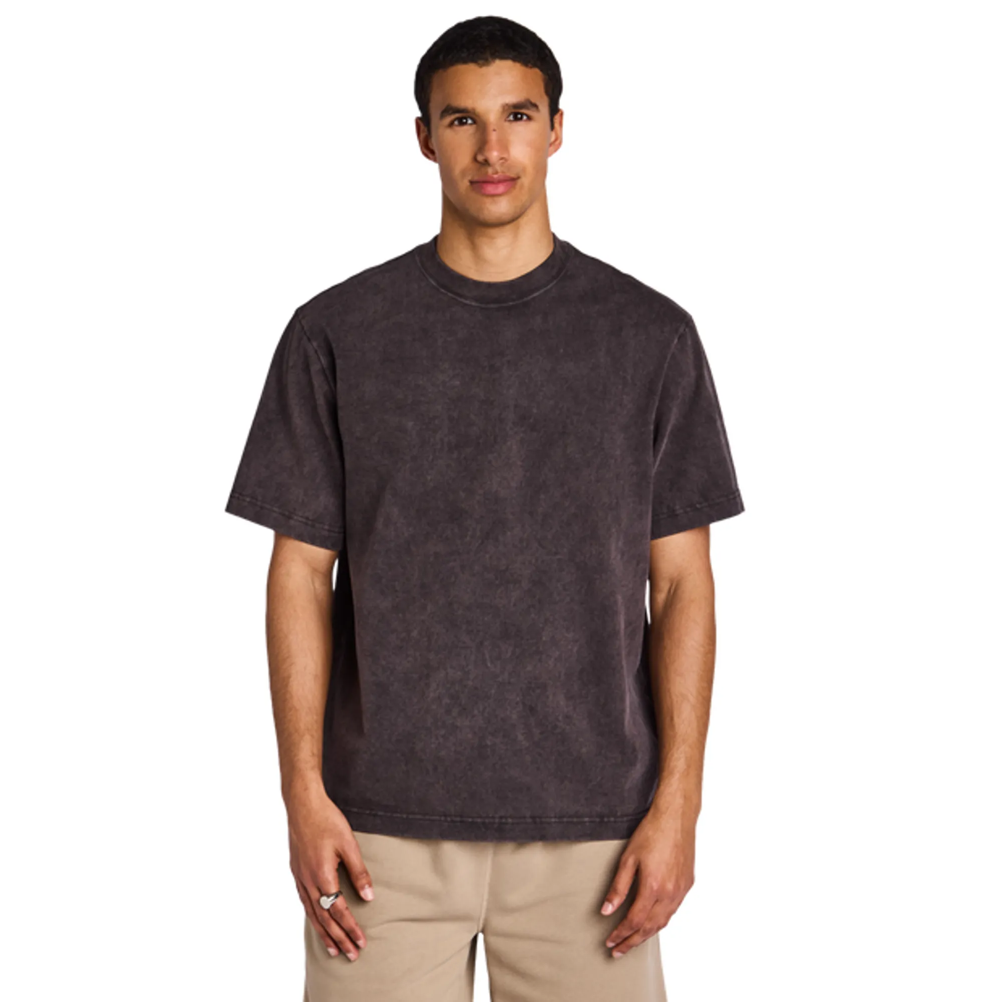 LCKR Heavyweight Relaxed Fit Men T-Shirts - Black
