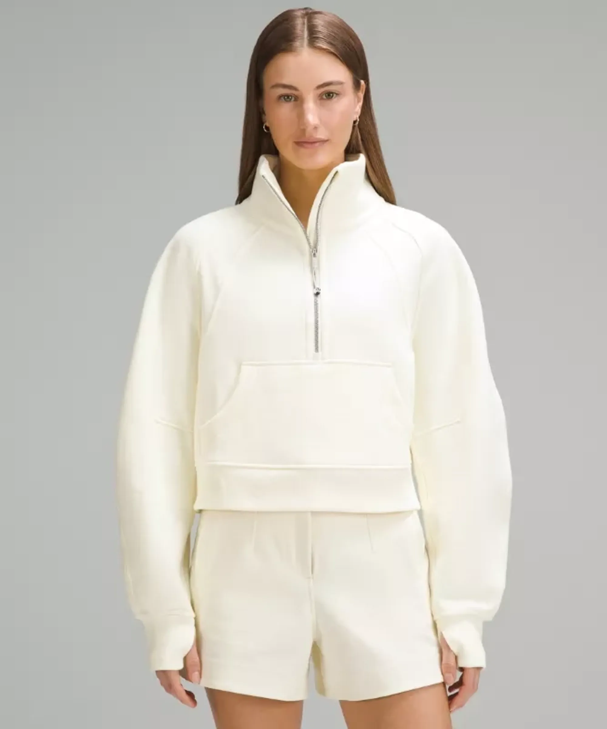 lululemon – Women's Scuba Oversized Funnel-Neck Half Zip Sweatshirt – Color Yellow/Pastel – Size XL/2XL