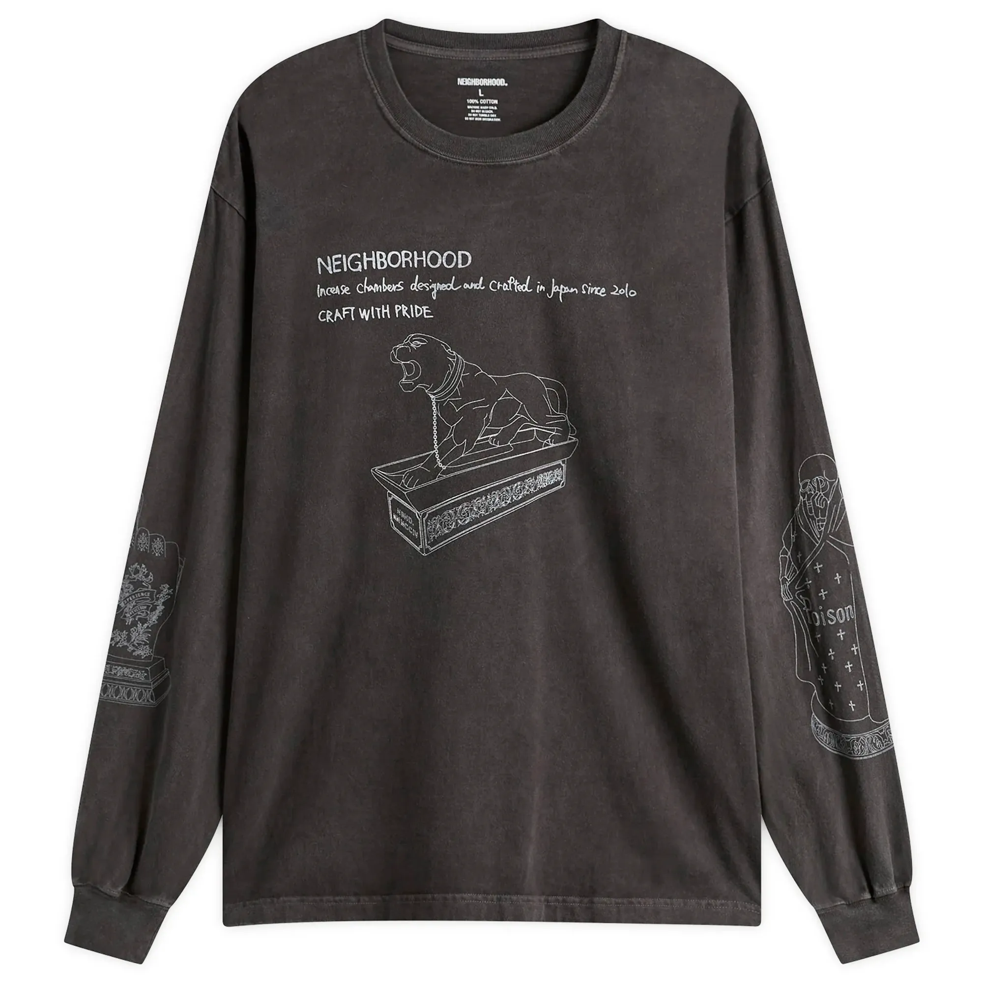 Neighborhood Men's LS-8 Pigment Dyed Long Sleeve T-Shirt Black