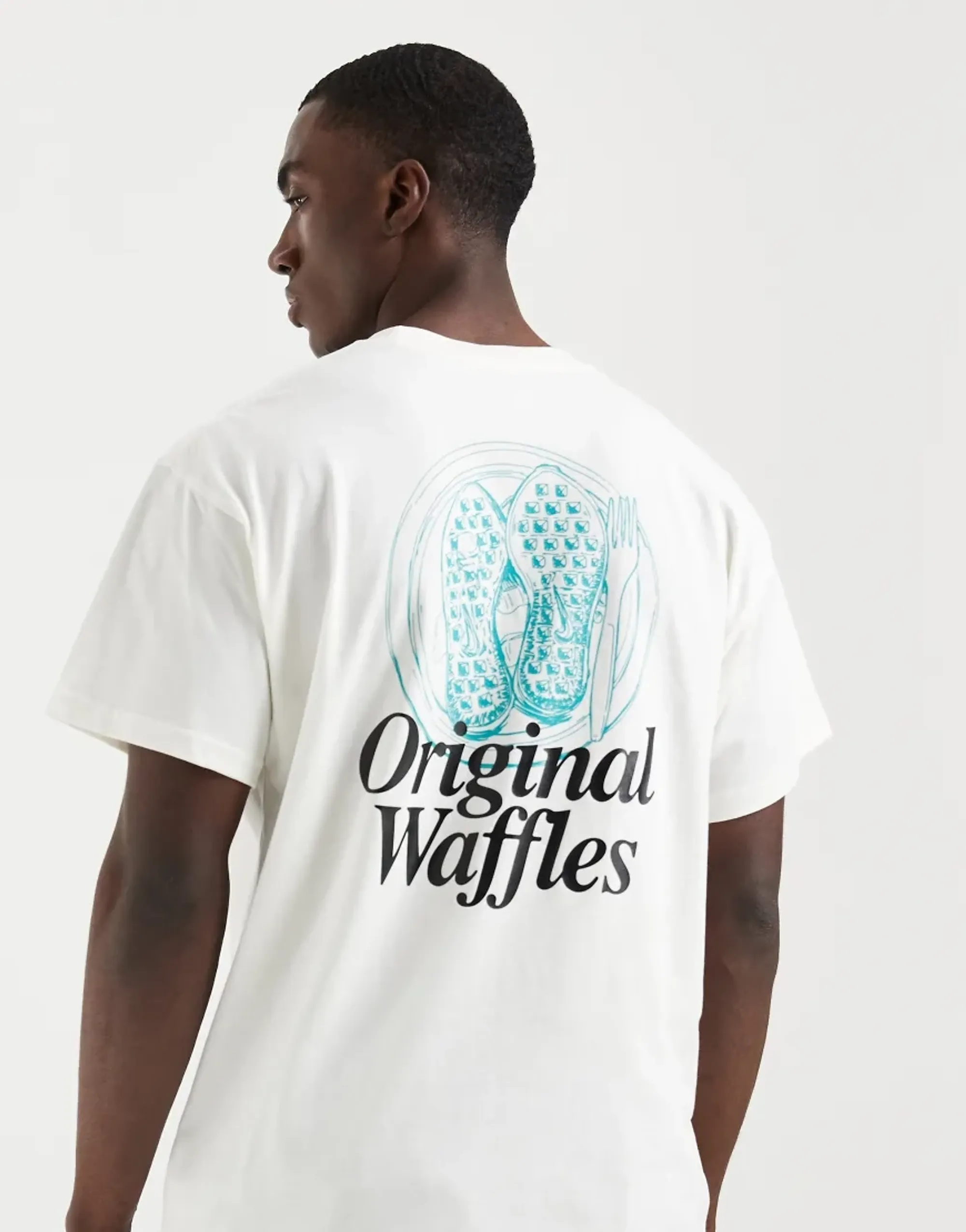 Nike Original Waffles Backprint Oversized T-Shirt In Off White
