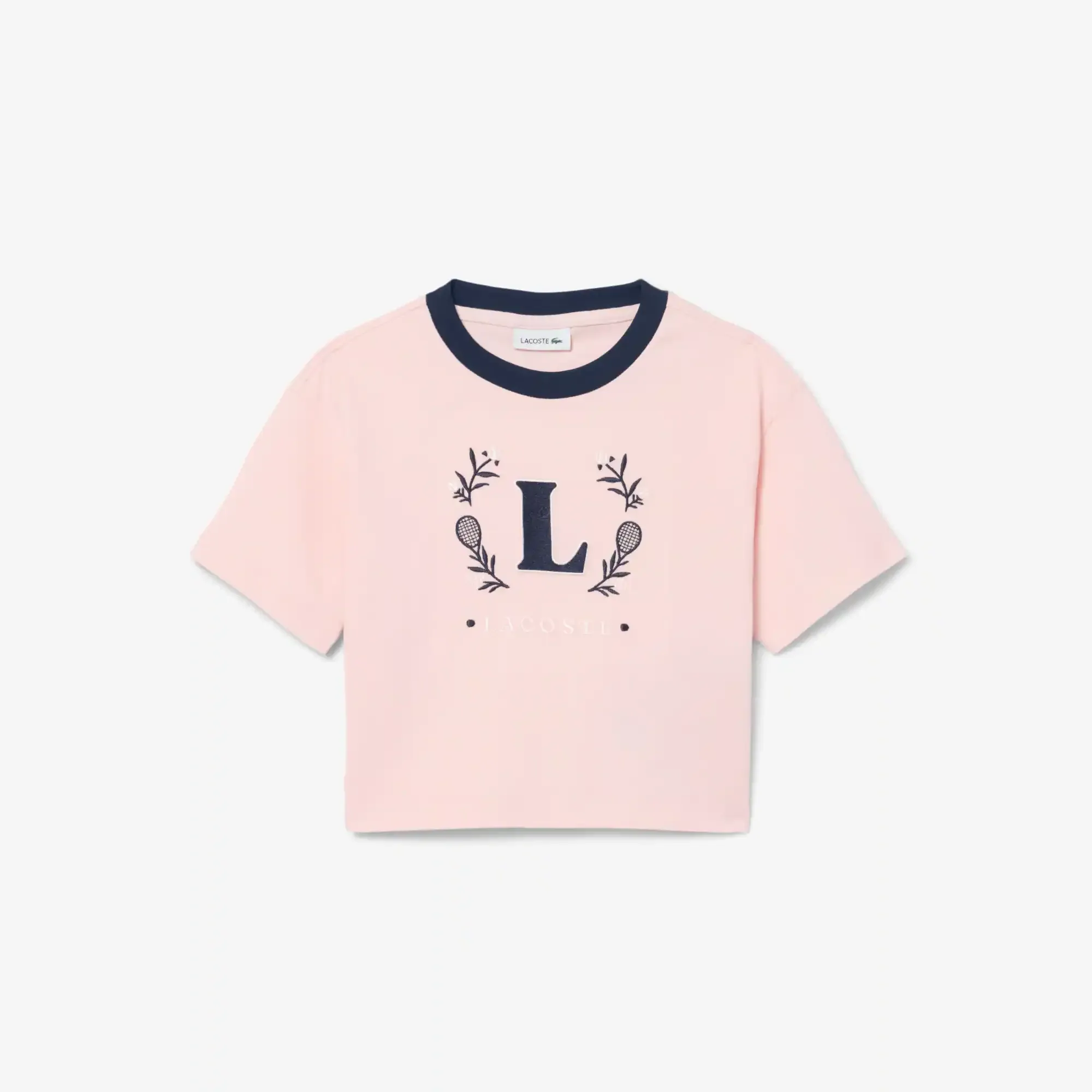Lacoste Contrast Badge Cotton T-shirt - Light Pink