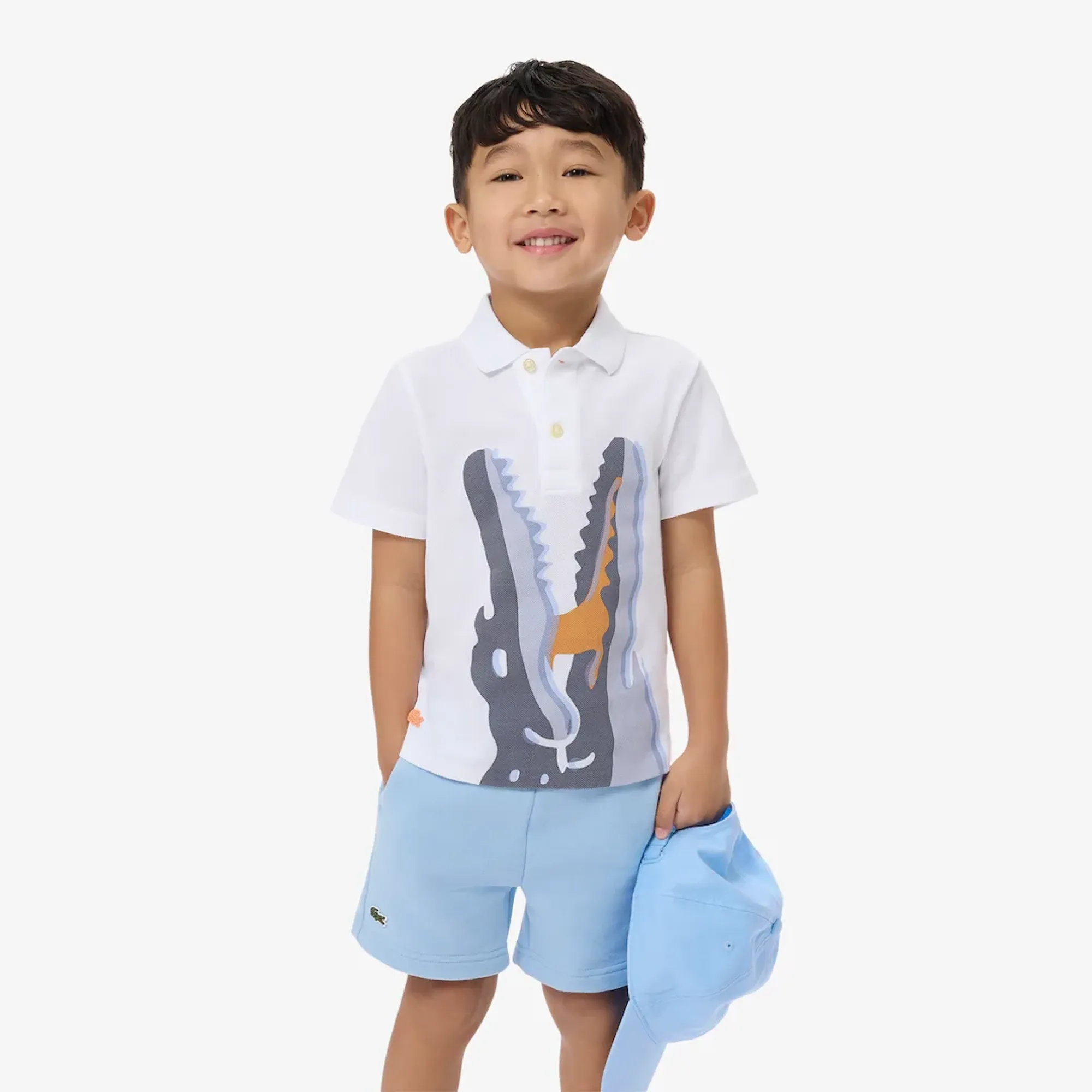 Lacoste Printed Cotton Polo Shirt - White