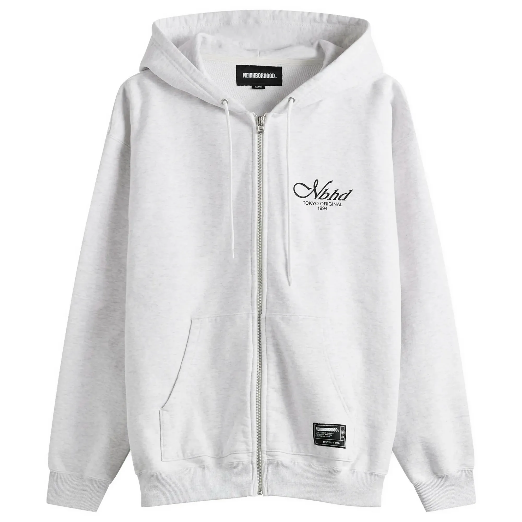 Neighborhood Men's Staple Logo Zip Hoodie Oatmeal