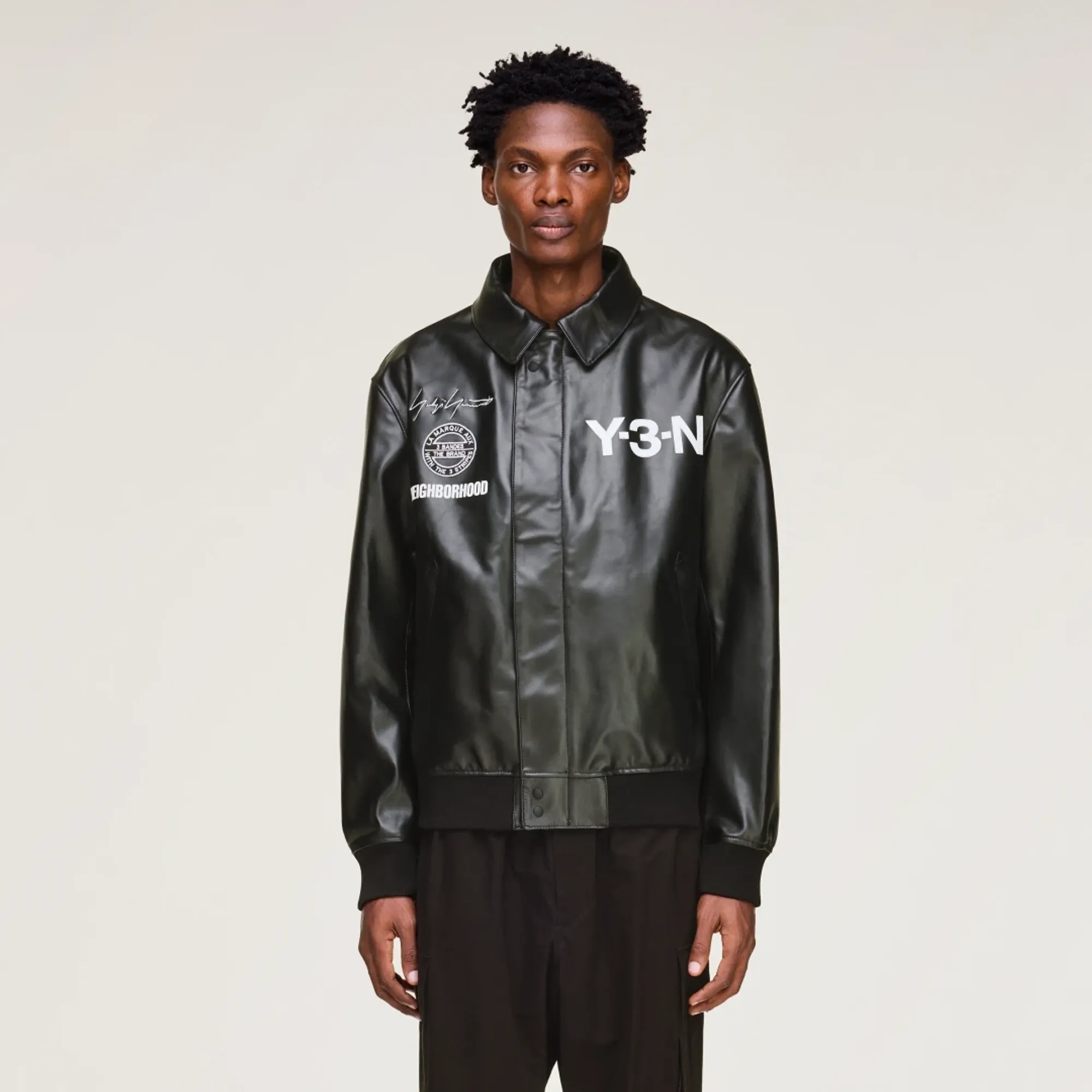 adidas Y-3 NBHD Leather Bomber Jacket