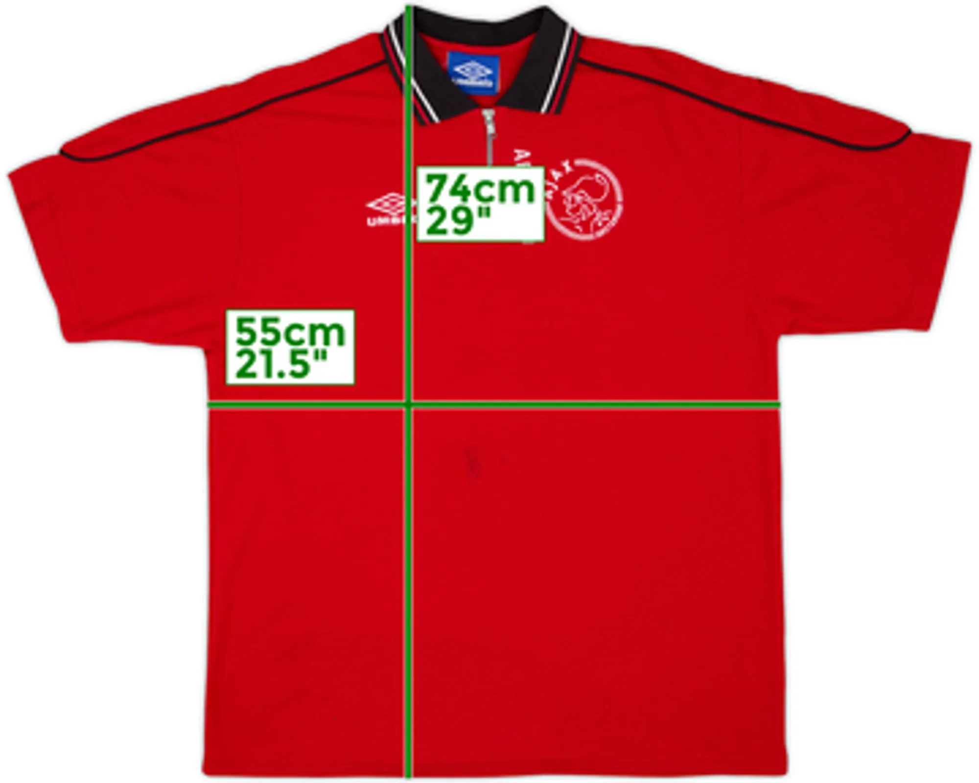 1995-96 Ajax Umbro 1/4 Zip Polo Shirt - 6/10 - (XL)