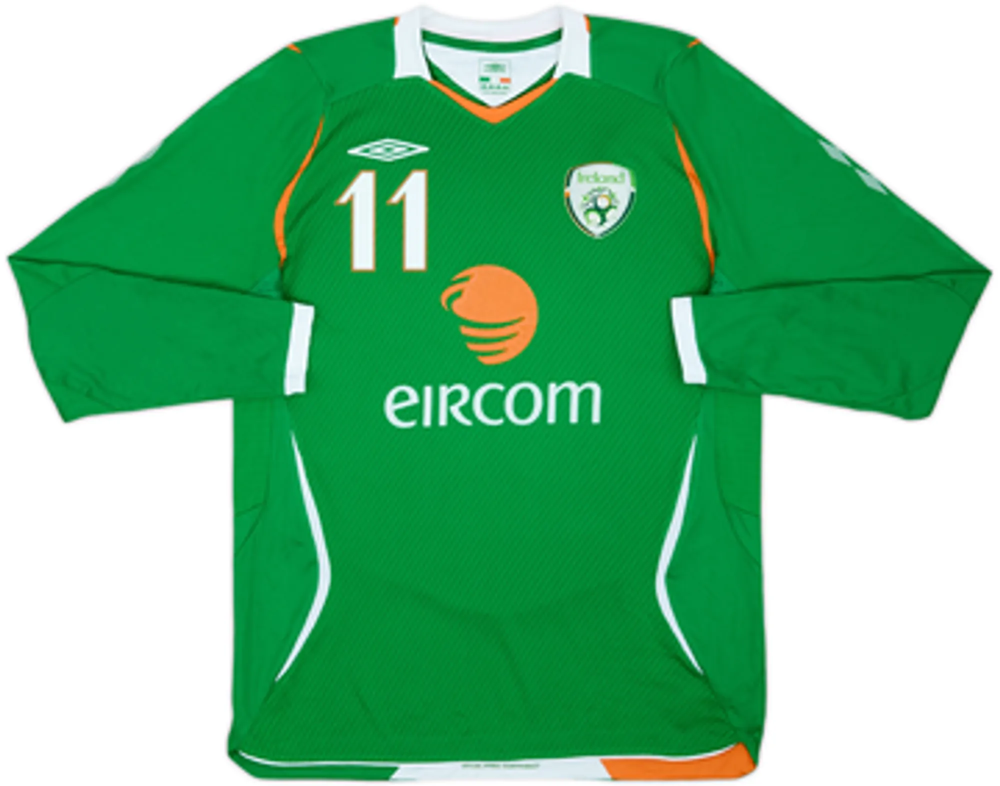 2008-10 Ireland Home L/S Shirt Duff #11 - 7/10 - (M)