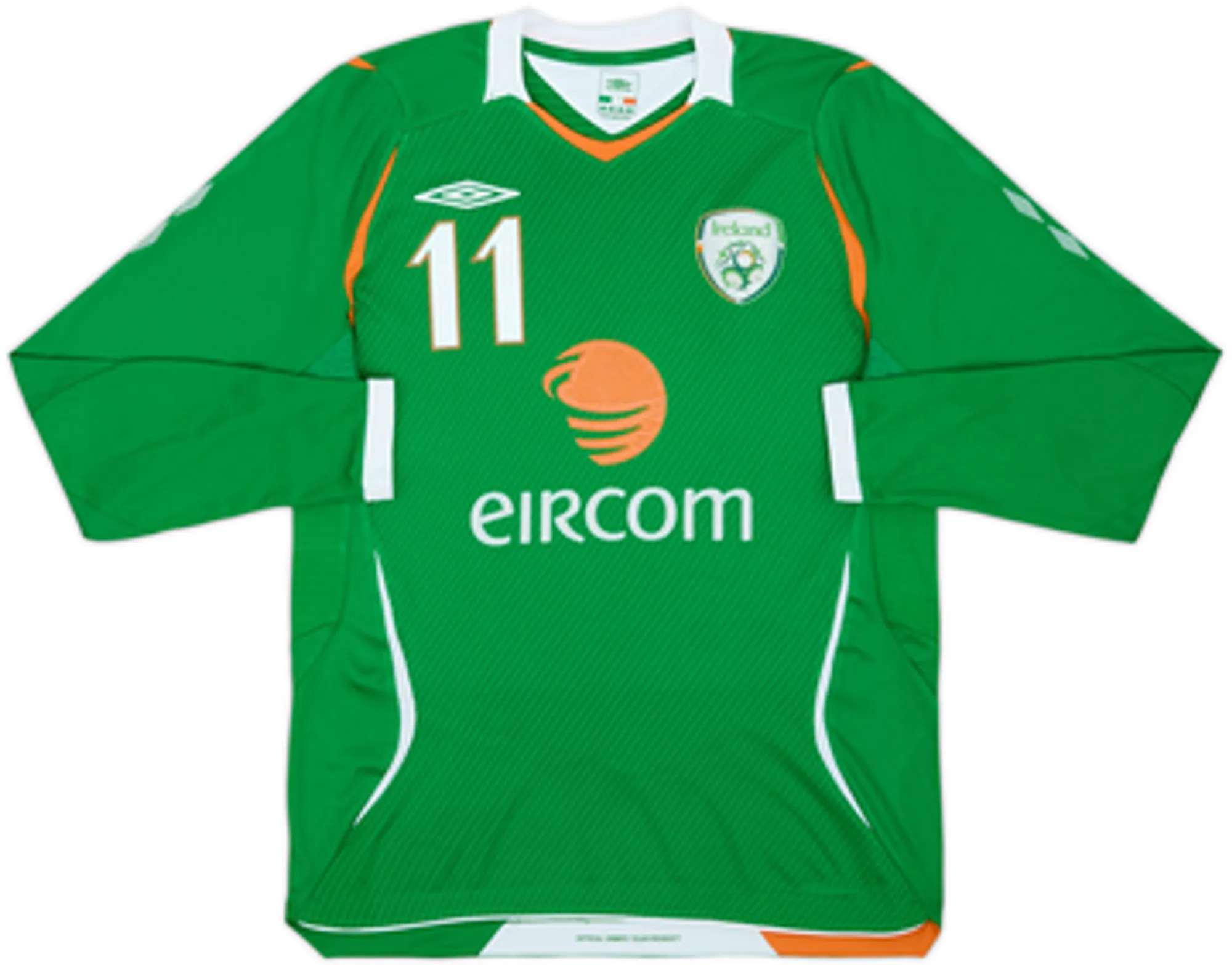 2008-10 Ireland Home L/S Shirt Duff #11 - 8/10 - (M)