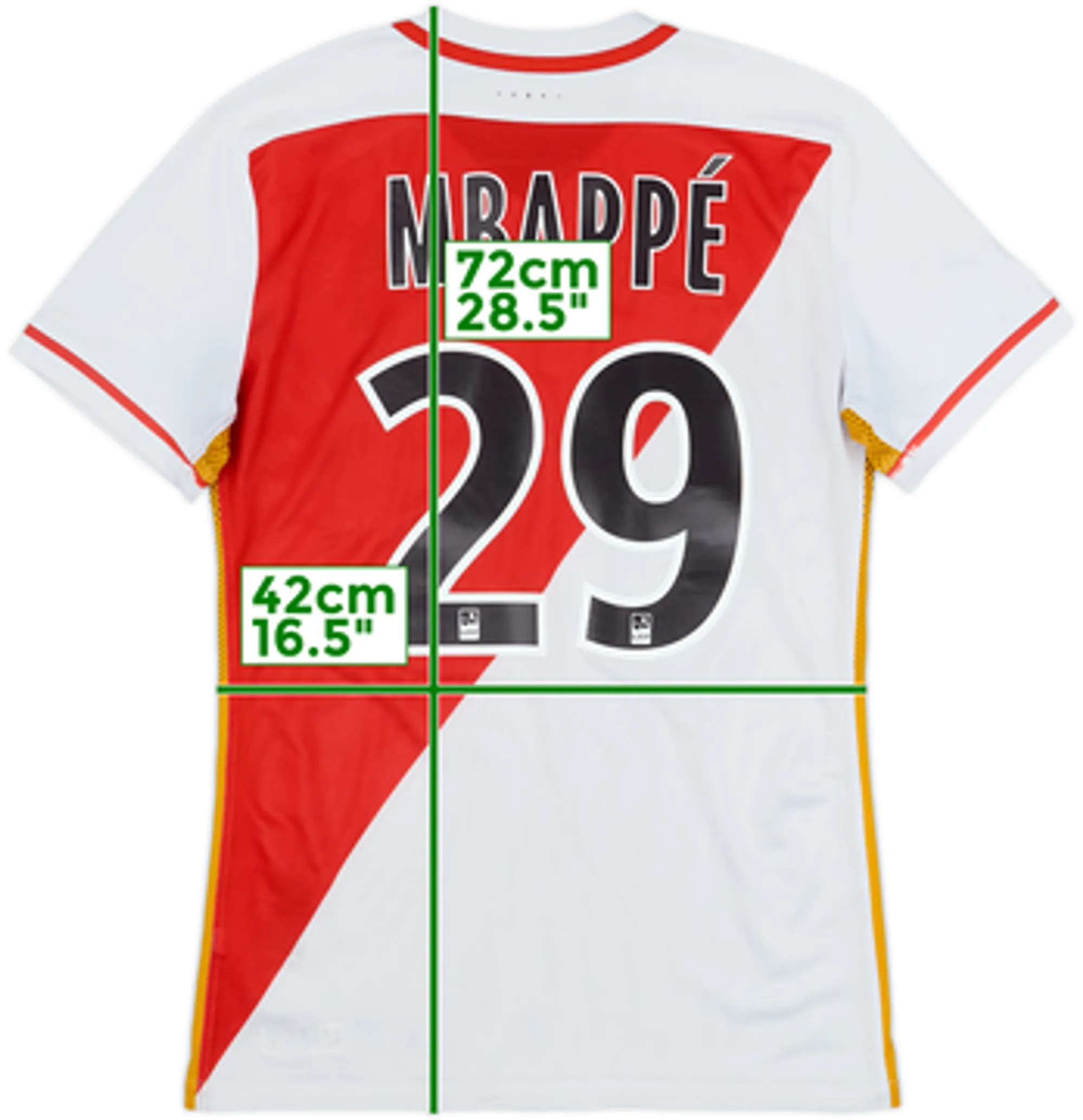 2015-16 Monaco Player Issue Home Shirt Mbappe #29 - 7/10 - (S)