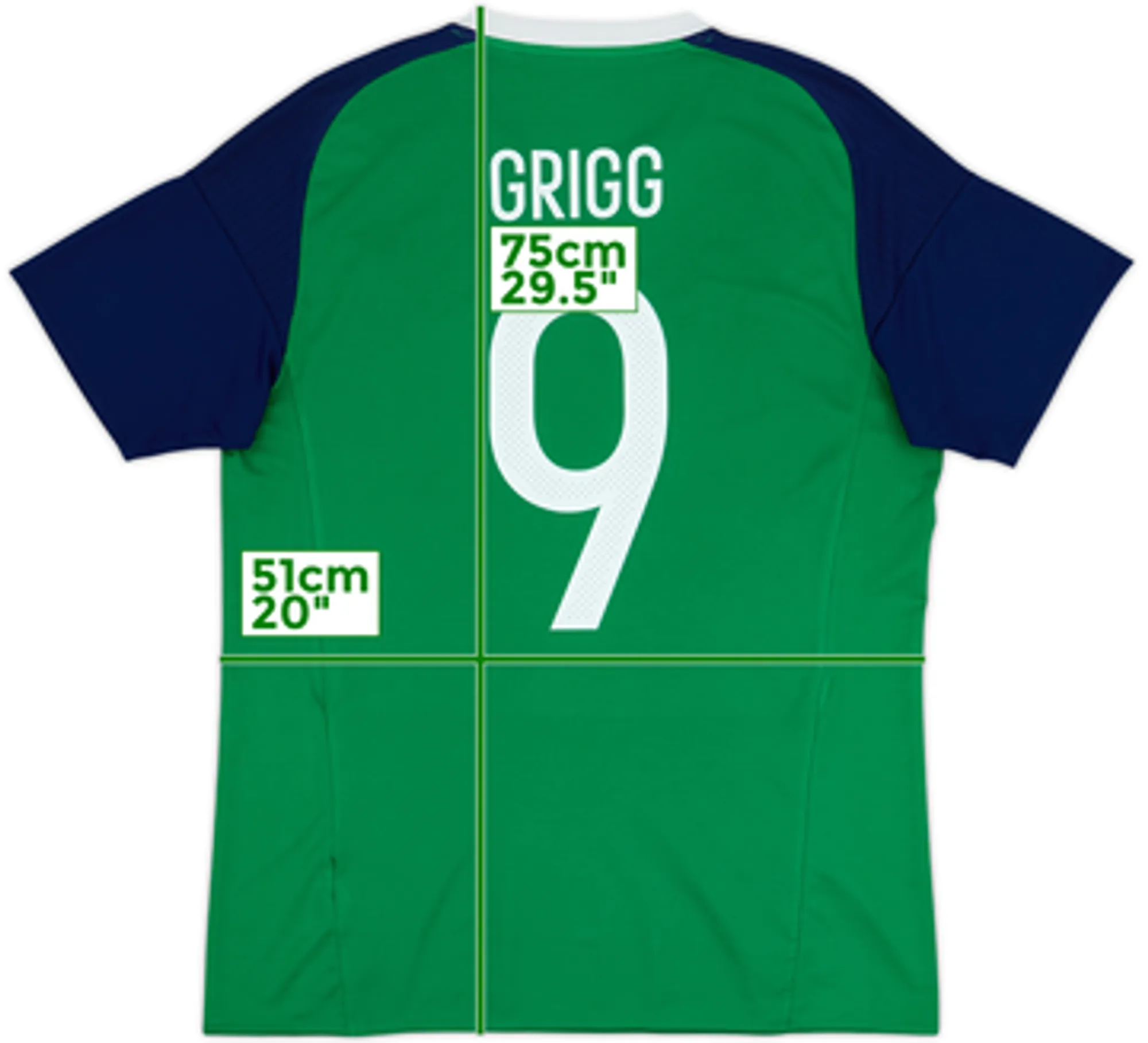 2016-17 Northern Ireland Home Shirt Grigg #9 - 6/10 - (M)