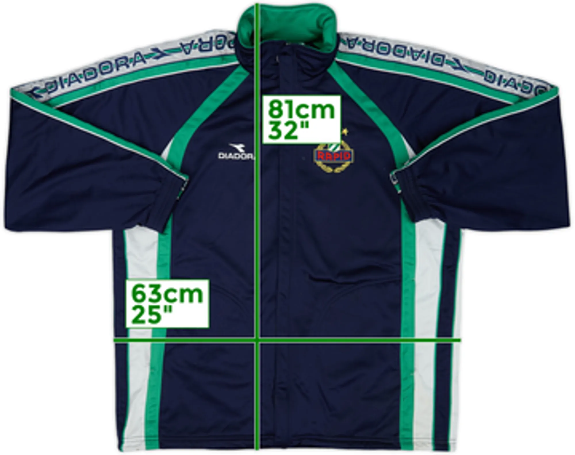 1998-99 Rapid Vienna Diadora Track Jacket - 8/10 - (M)