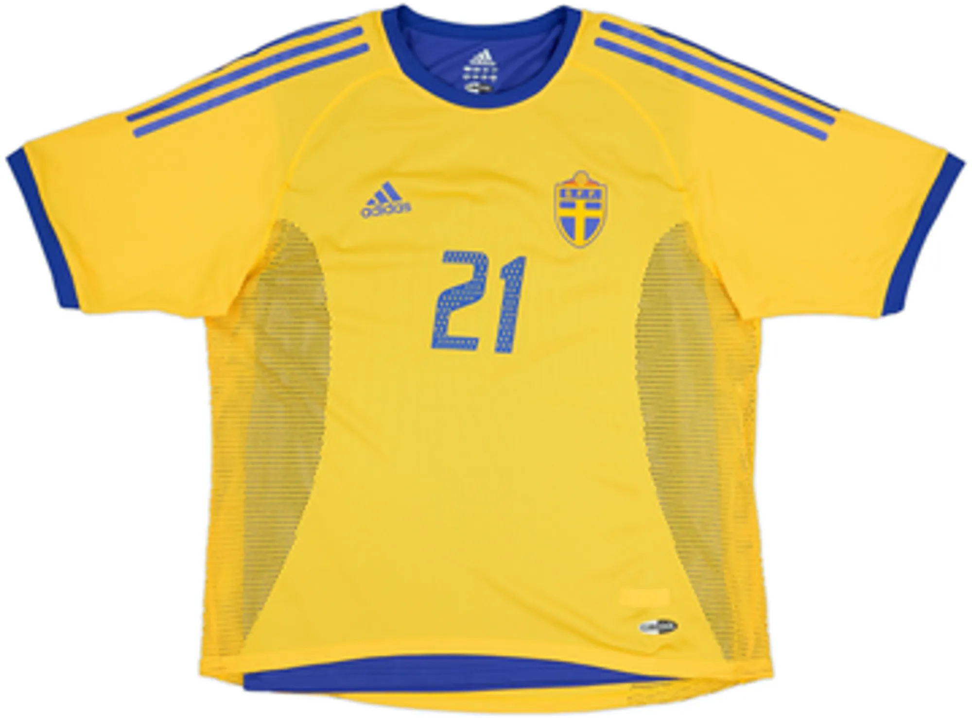 2002-03 Sweden Player Issue Home Shirt Ibrahimovic #21 - 8/10 - (L)