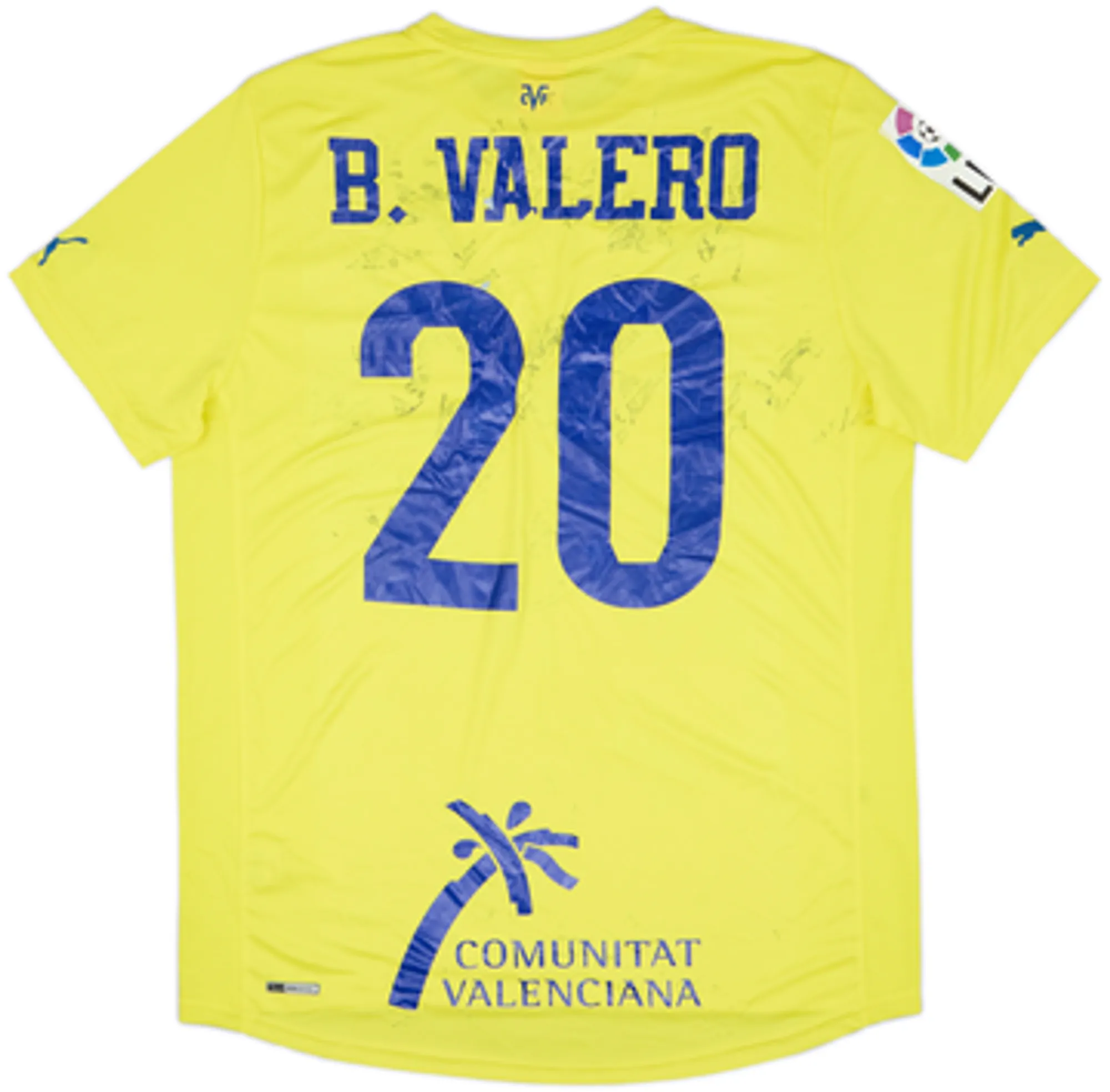 2010-11 Villarreal Home Shirt B. Valero #20 (XL)