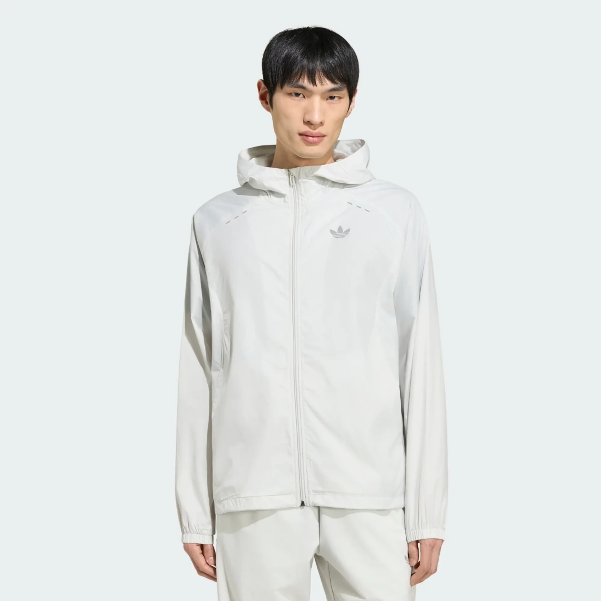 adidas TECH TREFOIL ESSENTIALS HOODED FULL ZIP TRACK TOP
