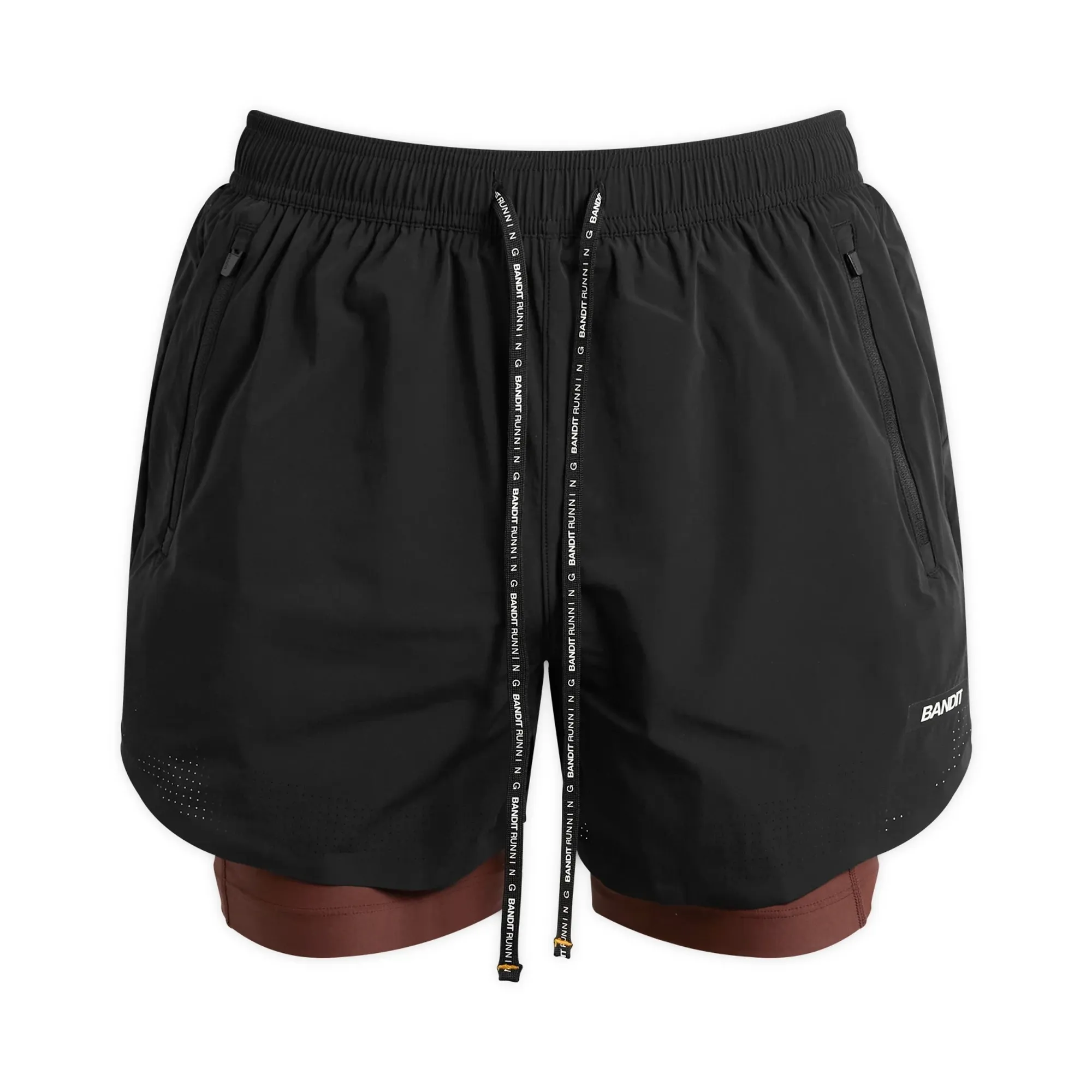 Bandit Men's Vento Training Short with Solite Liner (2 in 1) Black/Cacao