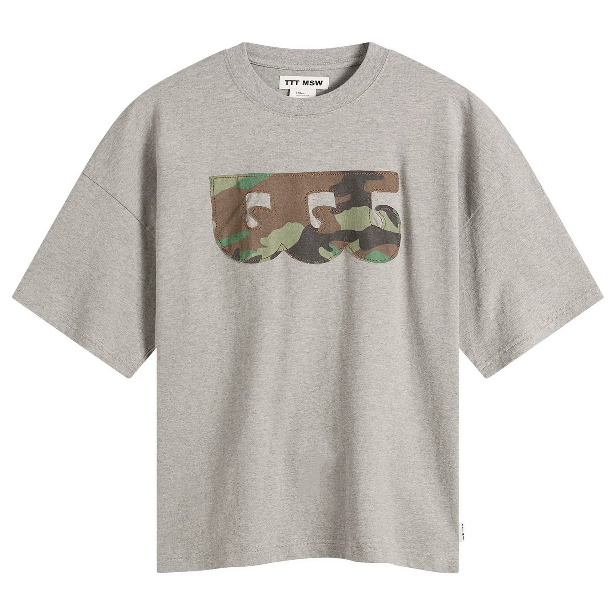 TTT MSW Men's TTT Wave Logo T-Shirt Grey × Camo