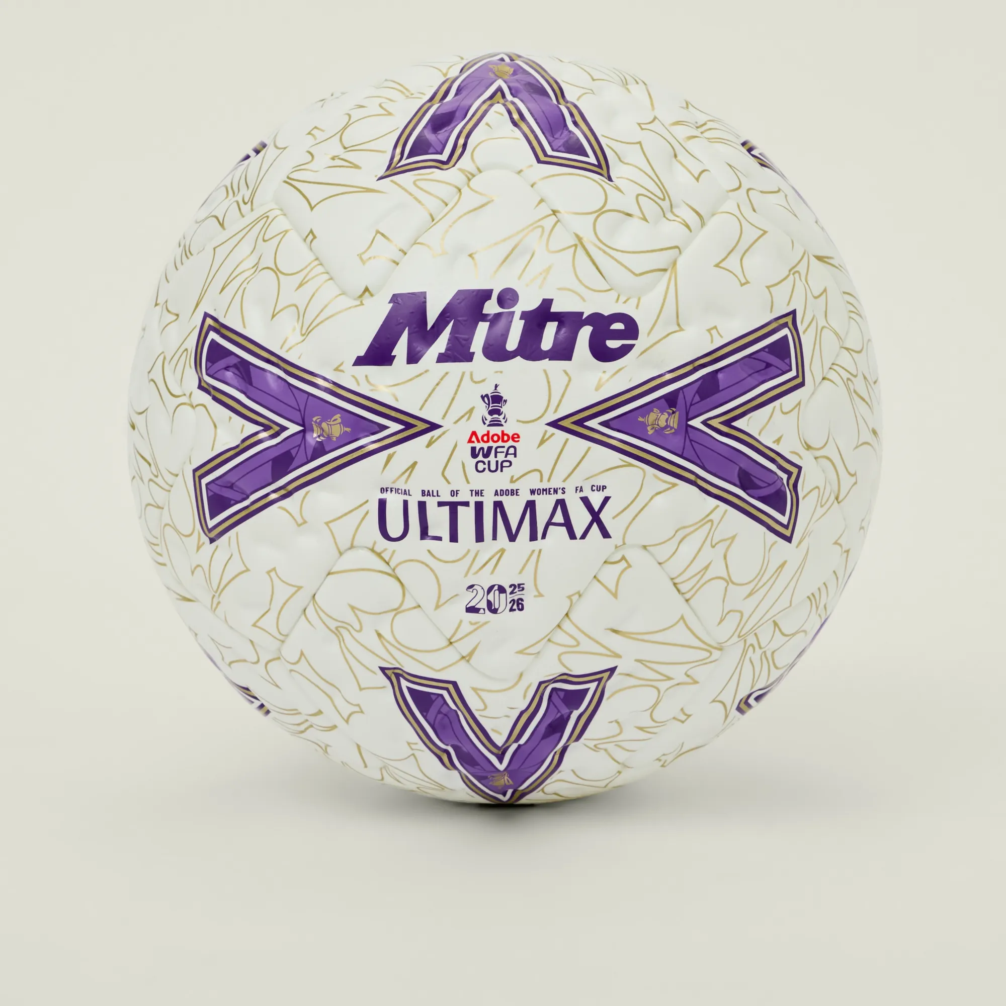 Mitre Womens FA Cup Final Ultimax Pro Football White/Purple Size: 5