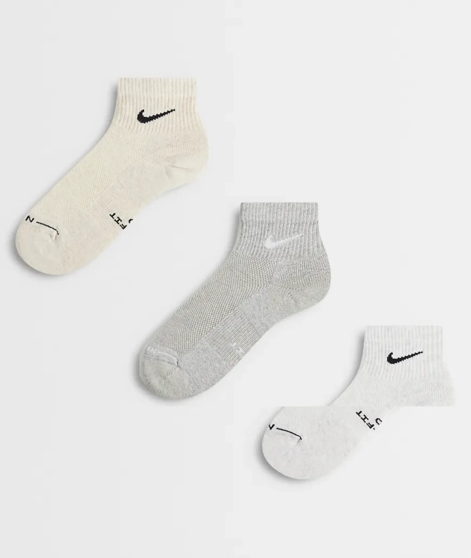 Nike Everyday 3 Pack Ankle Socks In Light Multi