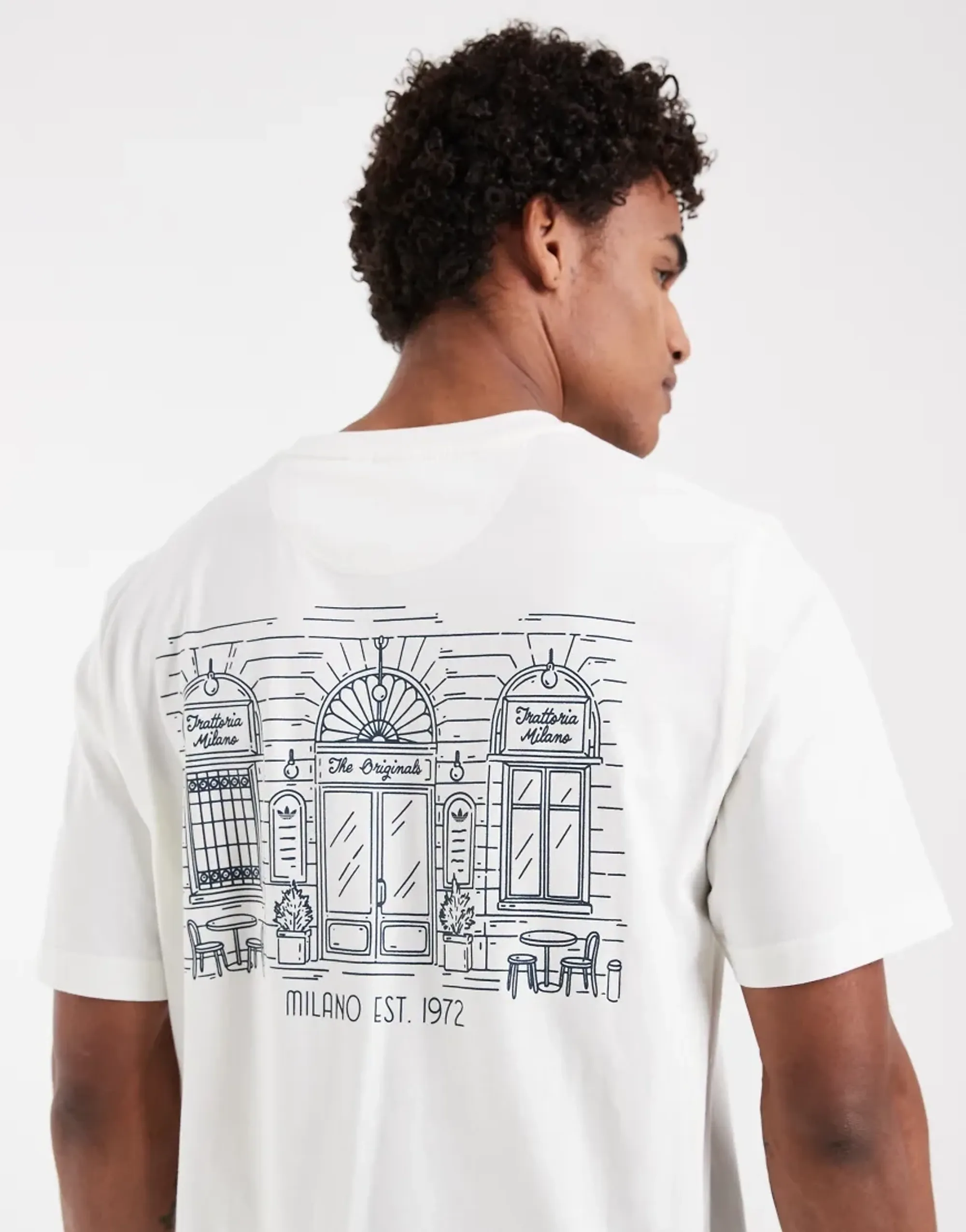 Adidas Originals Milan T-Shirt In Off White