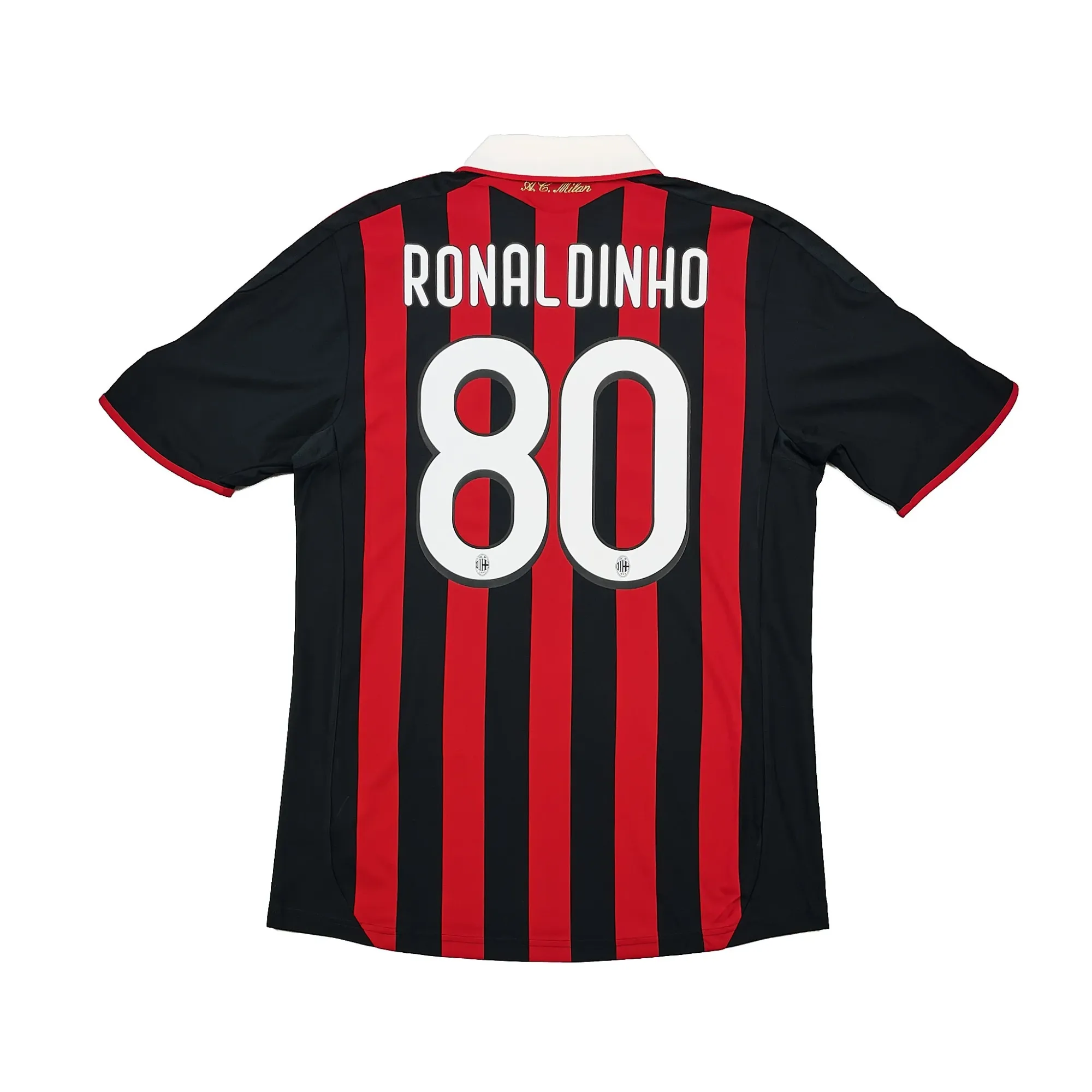 2009/10 AC Milan Ronaldinho #80 C/L Home Shirt (M) Adidas | Cult Kits