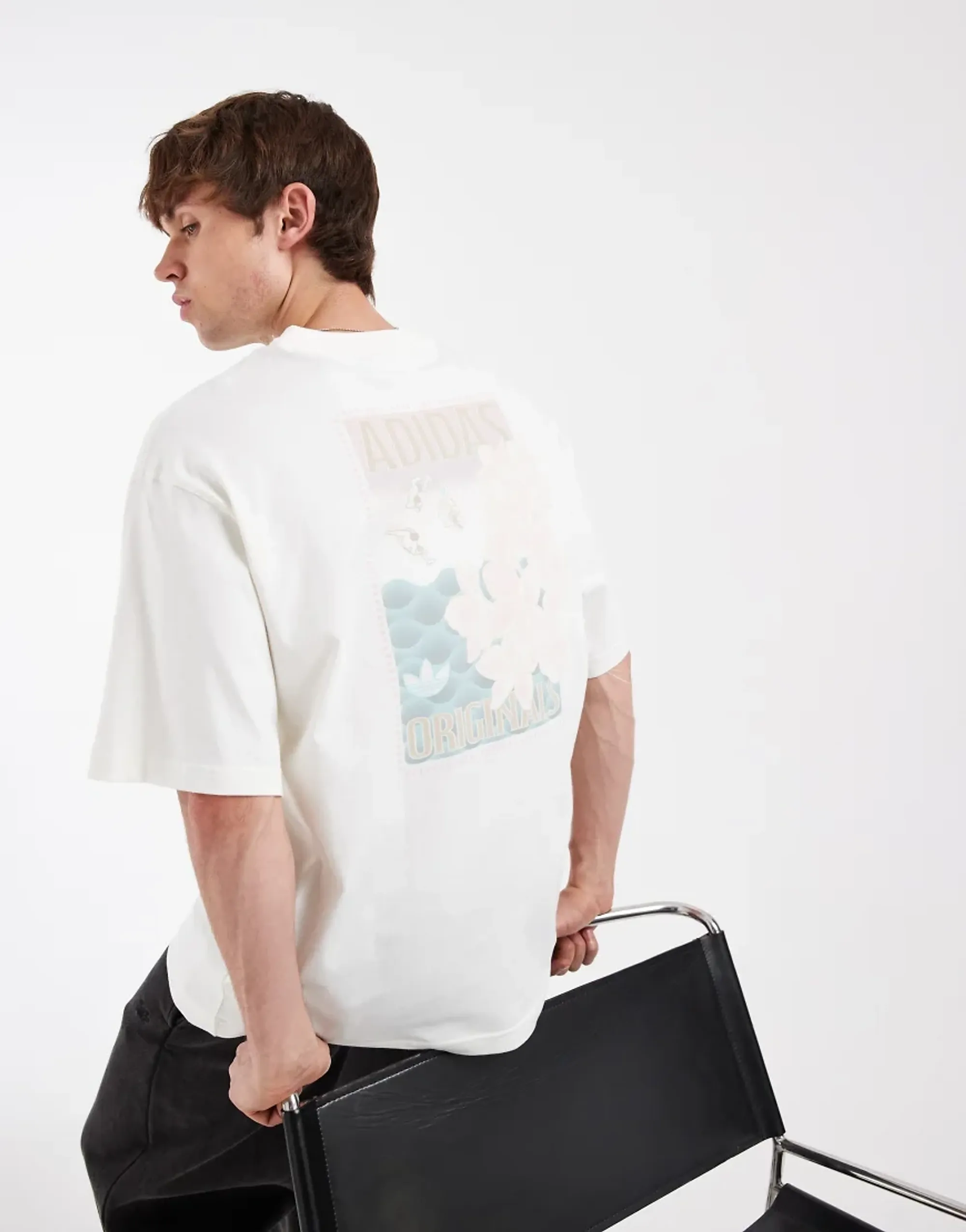 Men's Adidas Originals Back Graphic T-Shirt in White 