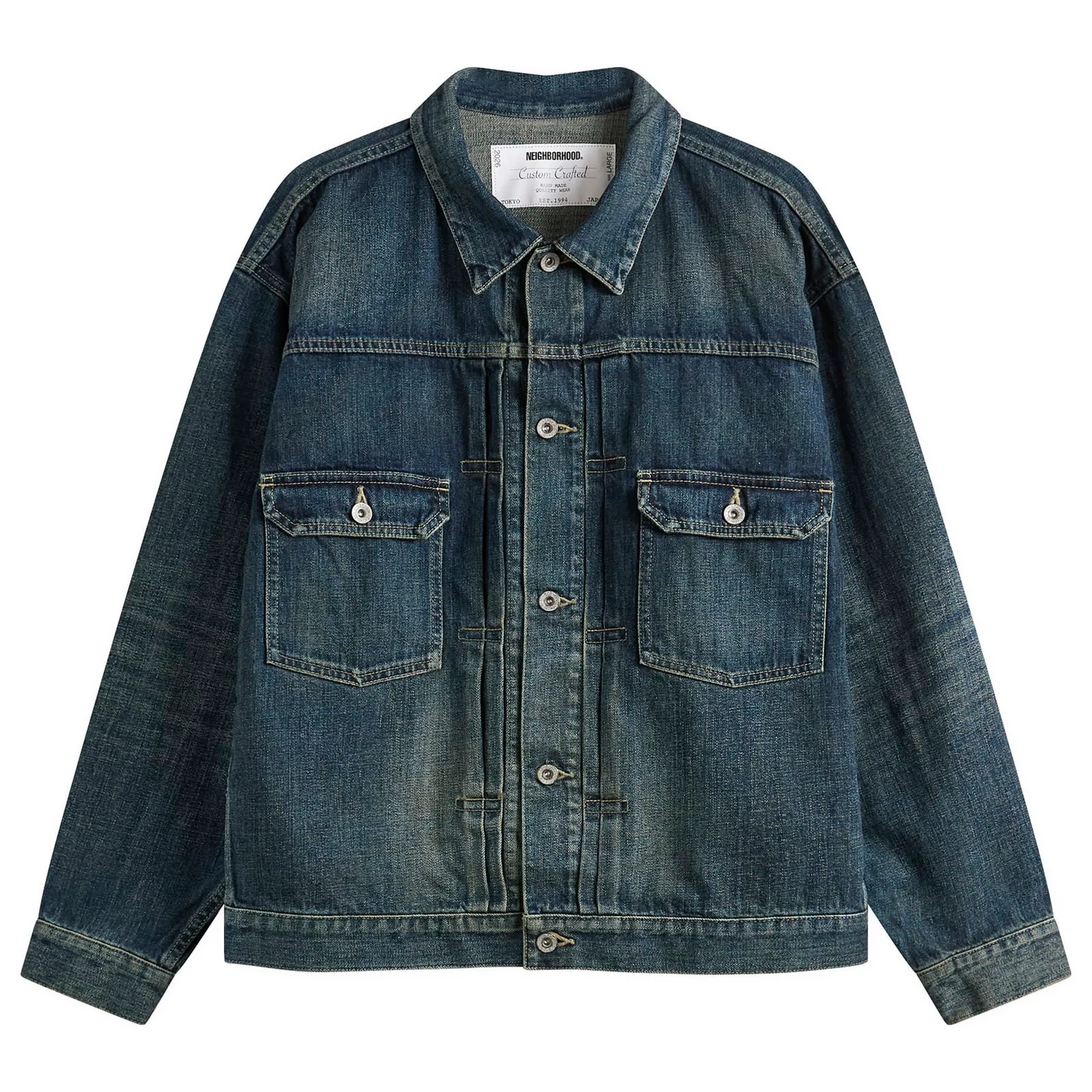 Neighborhood Men's Washed Denim Type-2 Jacket Indigo