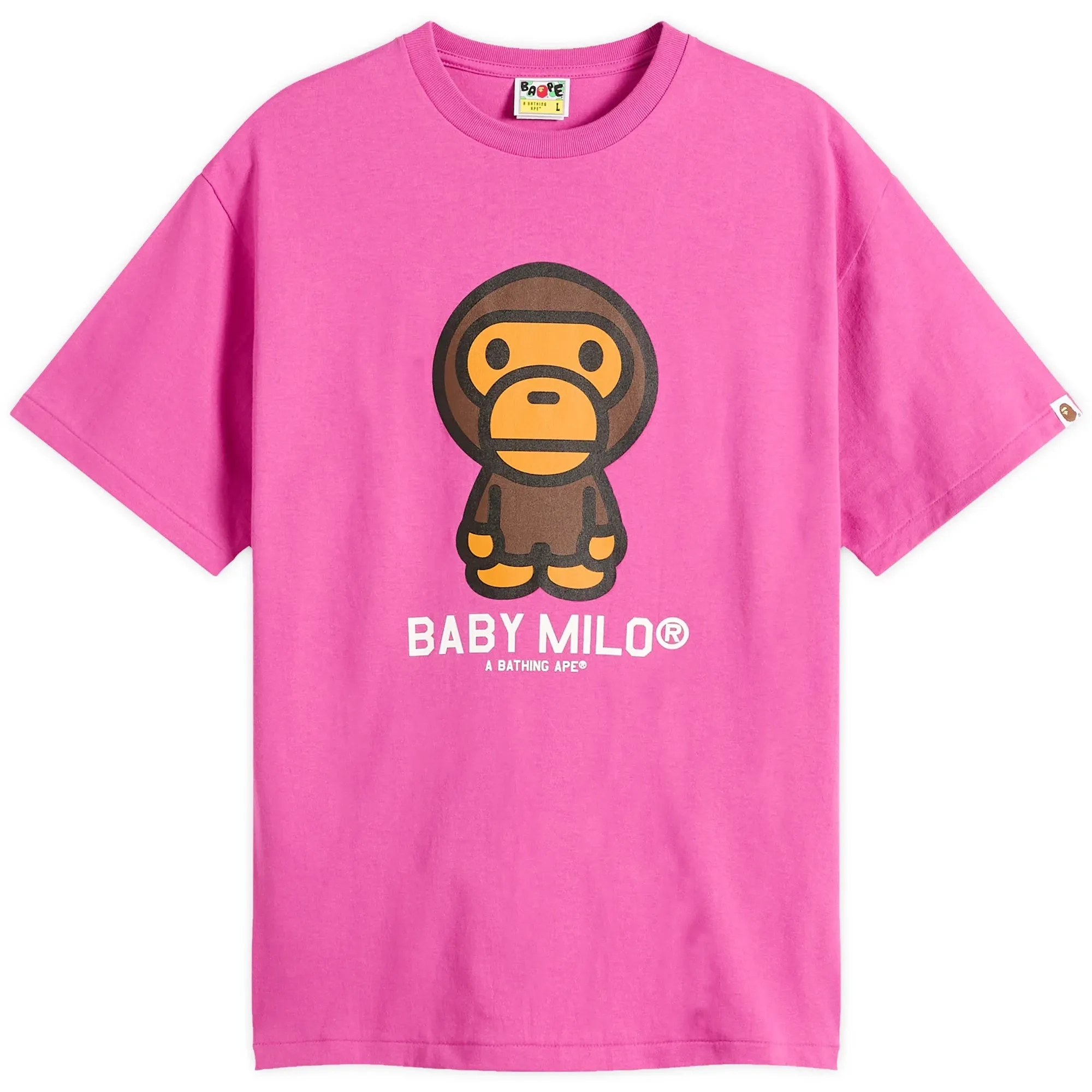 A・BATHING APE Tシャツ BABYMILO ピンク エイプ A Bathing Ape Men's Baby Milo T-Shirt Pink | 002TEM301001M-PNK