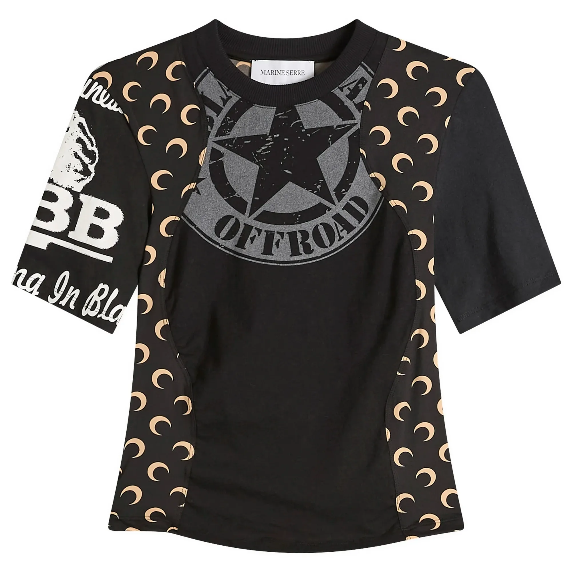Marine Serre Women's Baby Fit T-Shirt Black/Inverse Tan