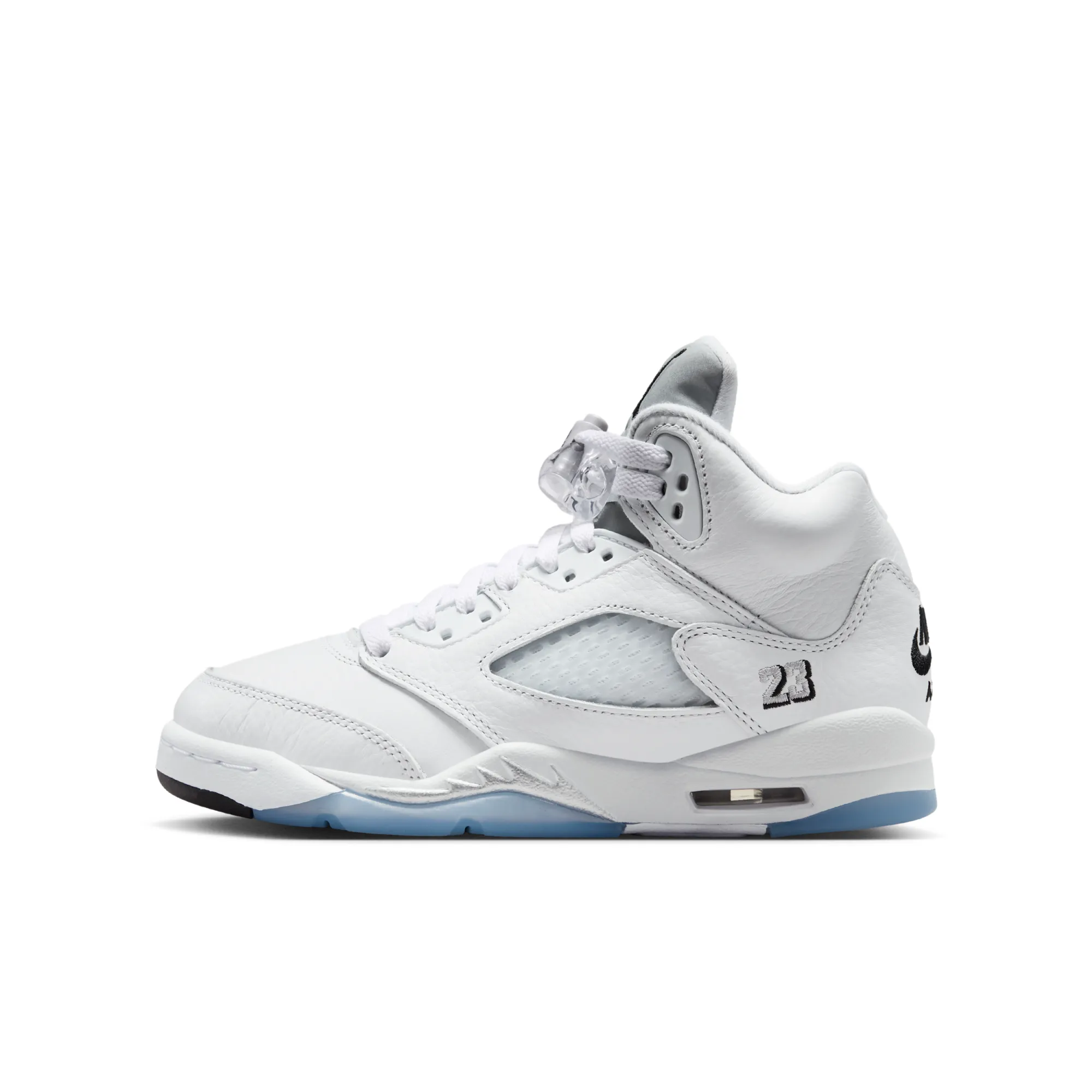 Nike Jordan Nike Air Jordan 5 Retro OG 'White Metallic' Older Kids' Shoes - White