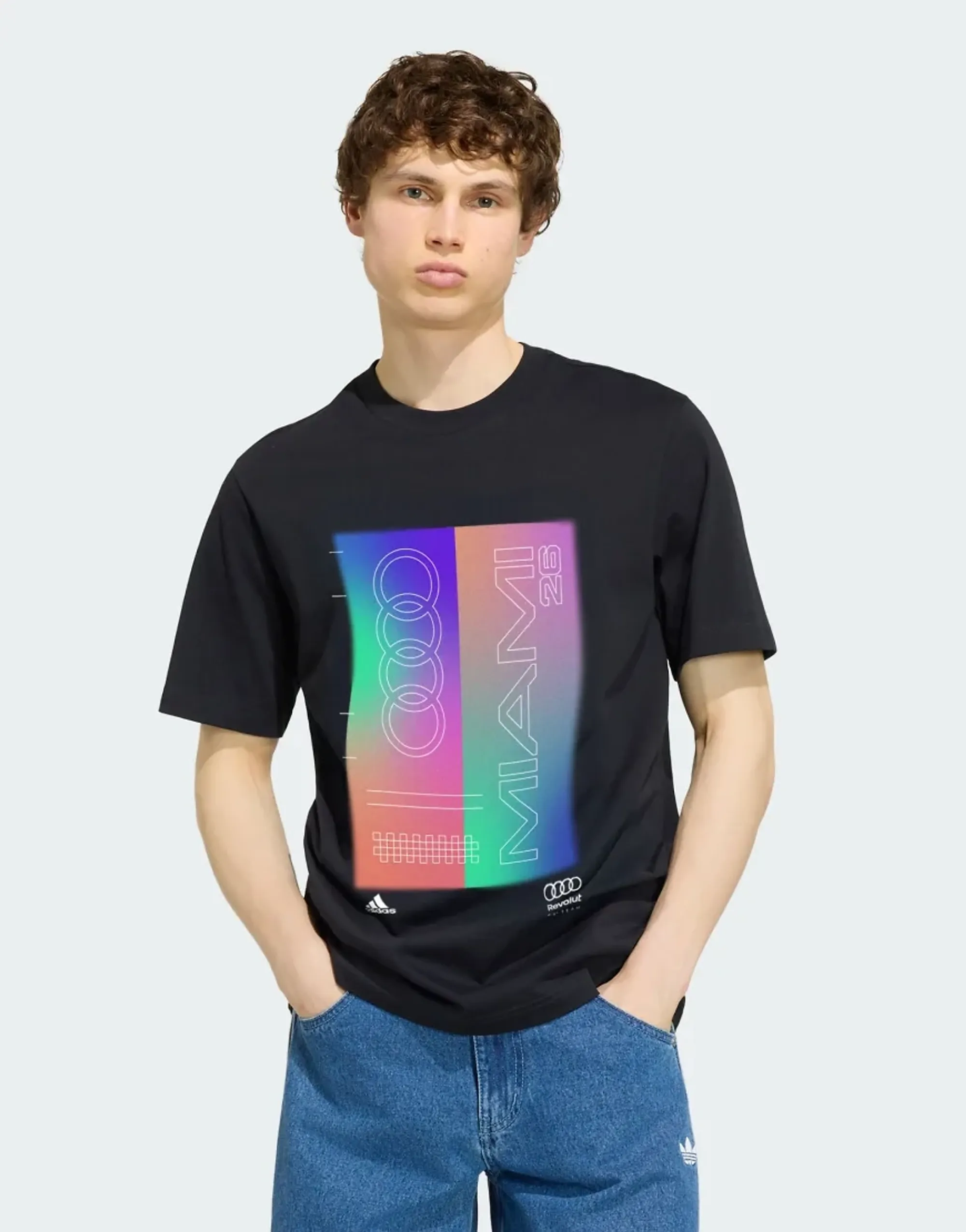 Adidas Performance Audi Formula One Team Miami Graphic Tee Men In Black