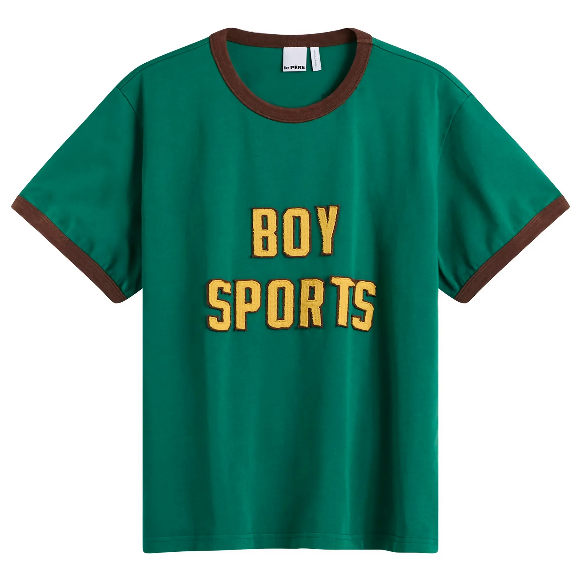 Le Père Men's Boy Sports Ringer Tee Lorien Green